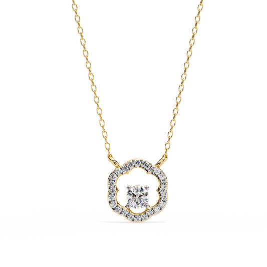 Round Designer Halo Pendant Yellow