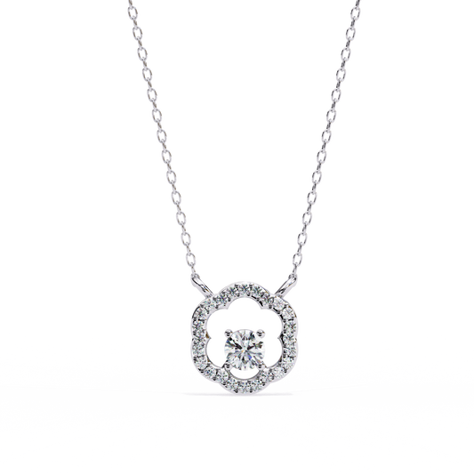 Round Designer Halo Pendant White