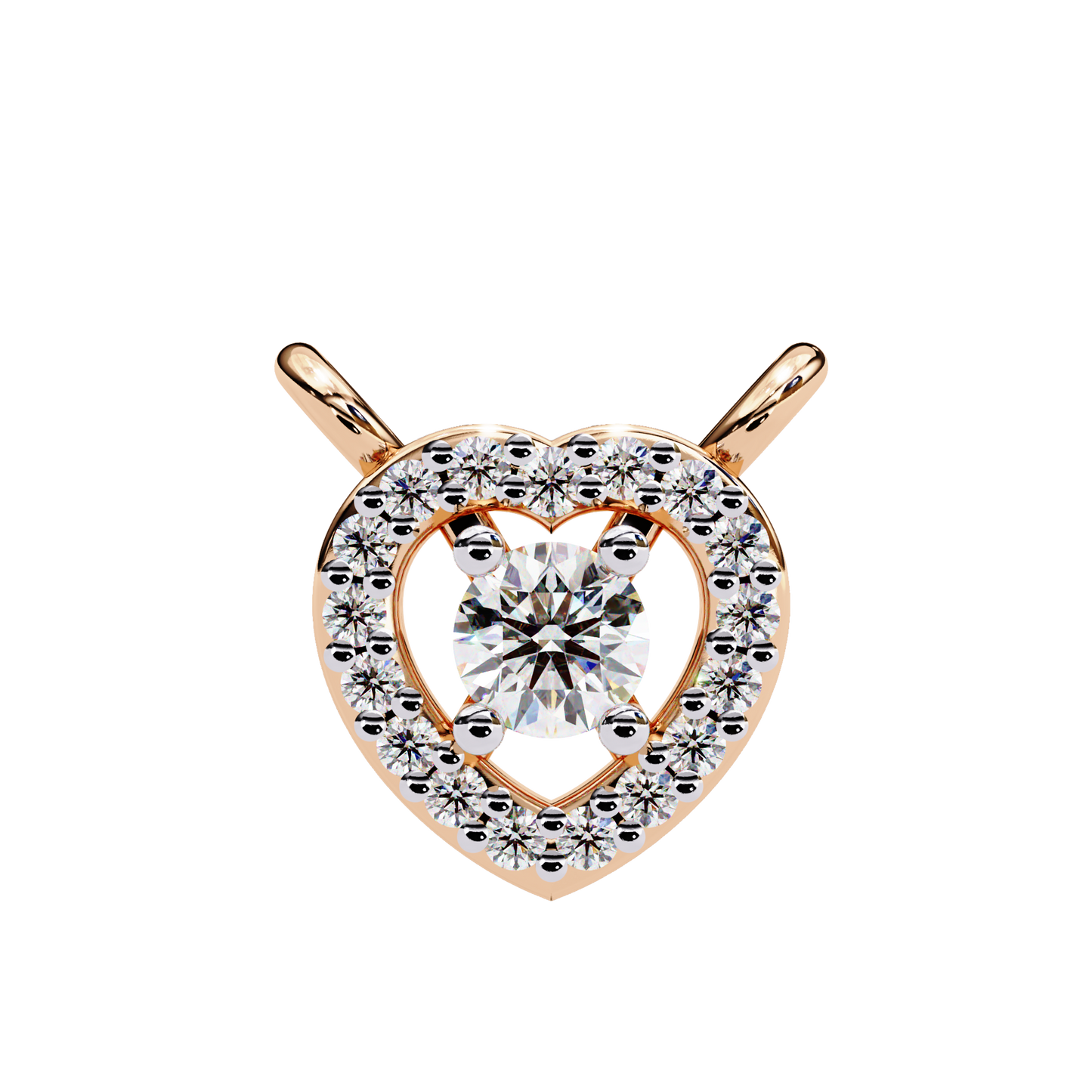 Halo of Luxury Round Rose Pendant