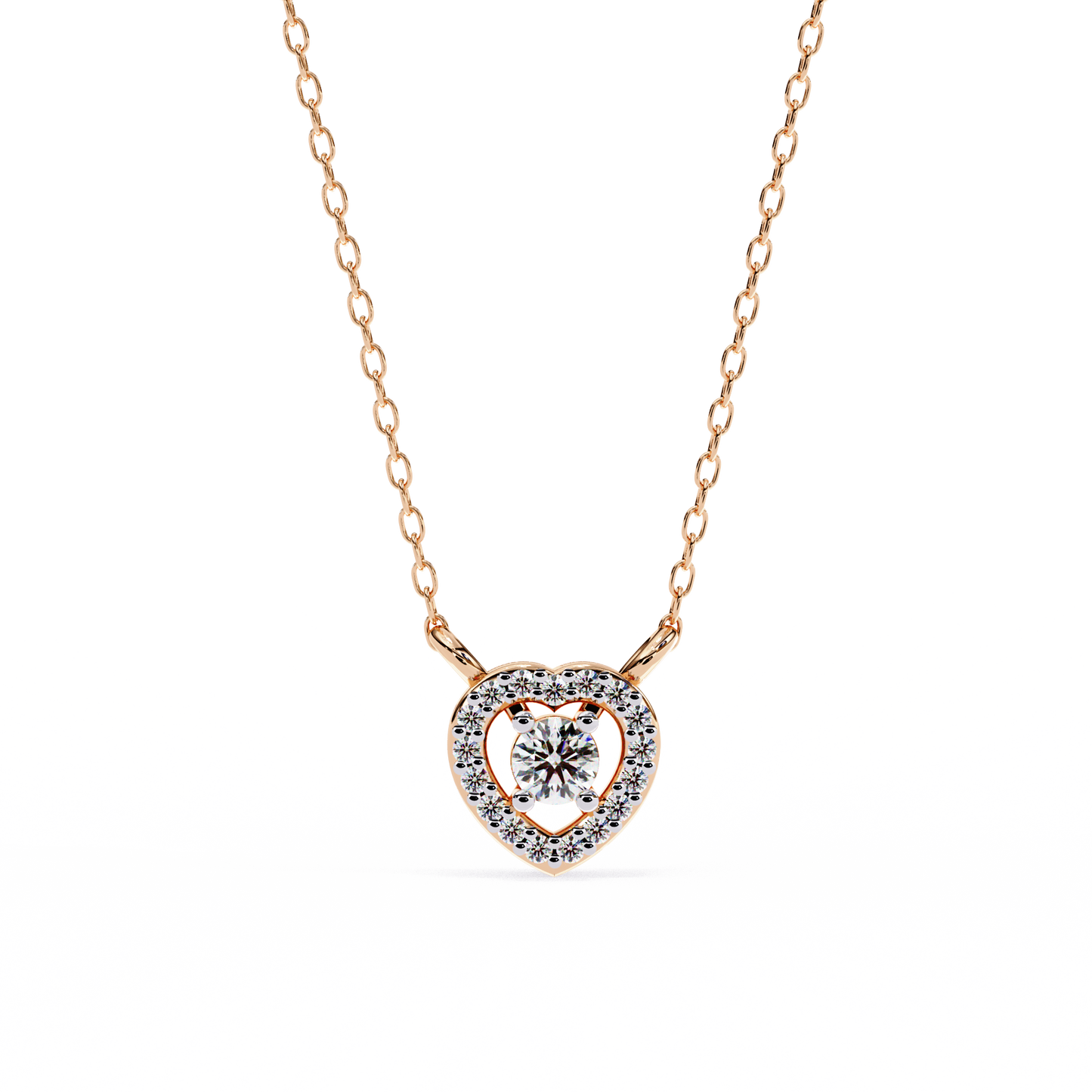 Halo of Luxury Round Rose Pendant