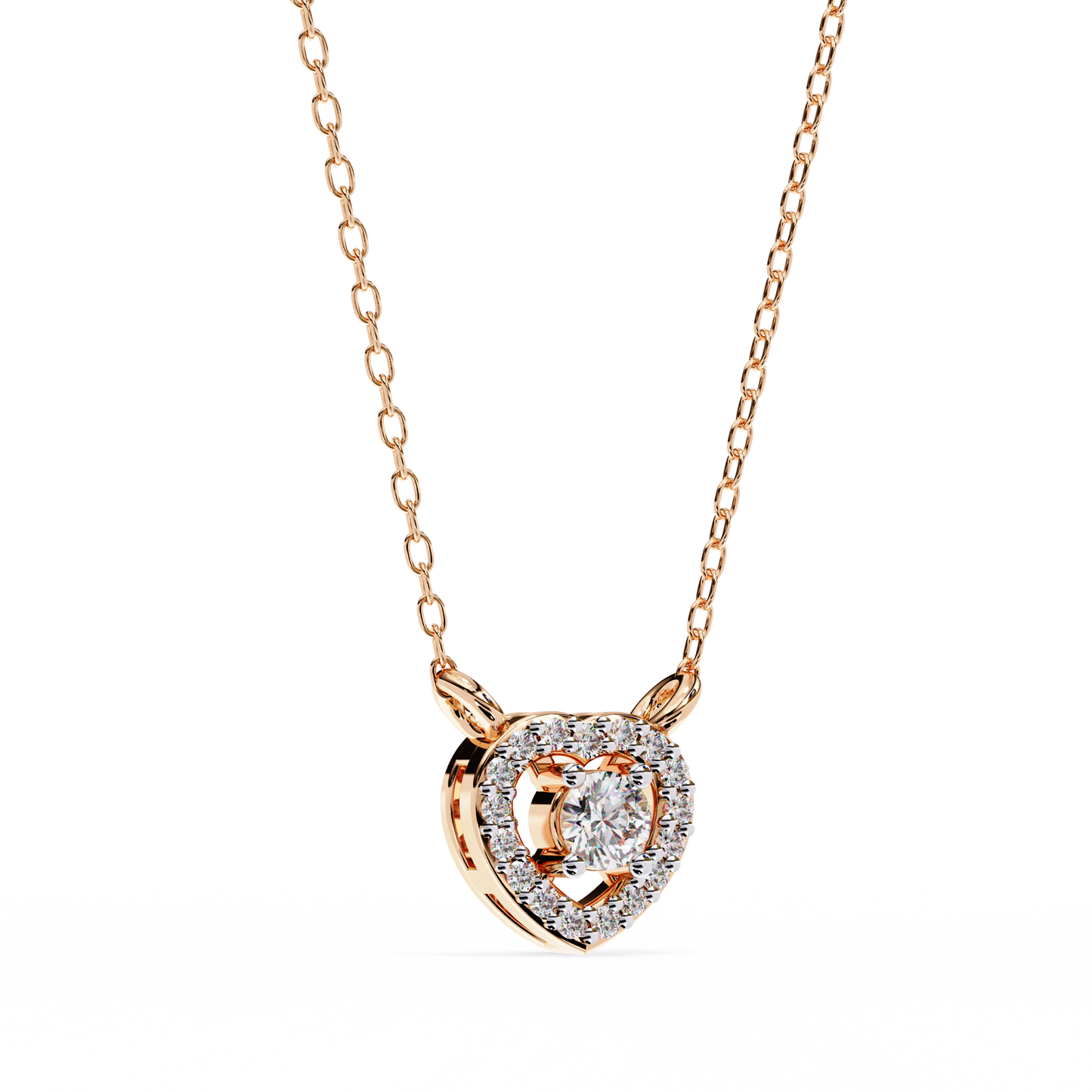 Halo of Luxury Round Rose Pendant