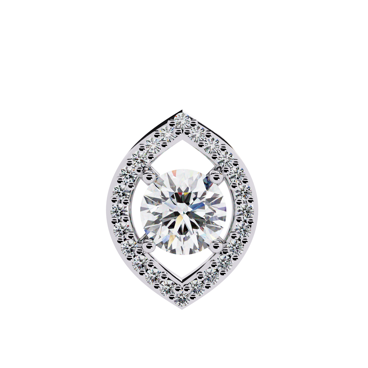 Halo of Elegance Round Pendant White