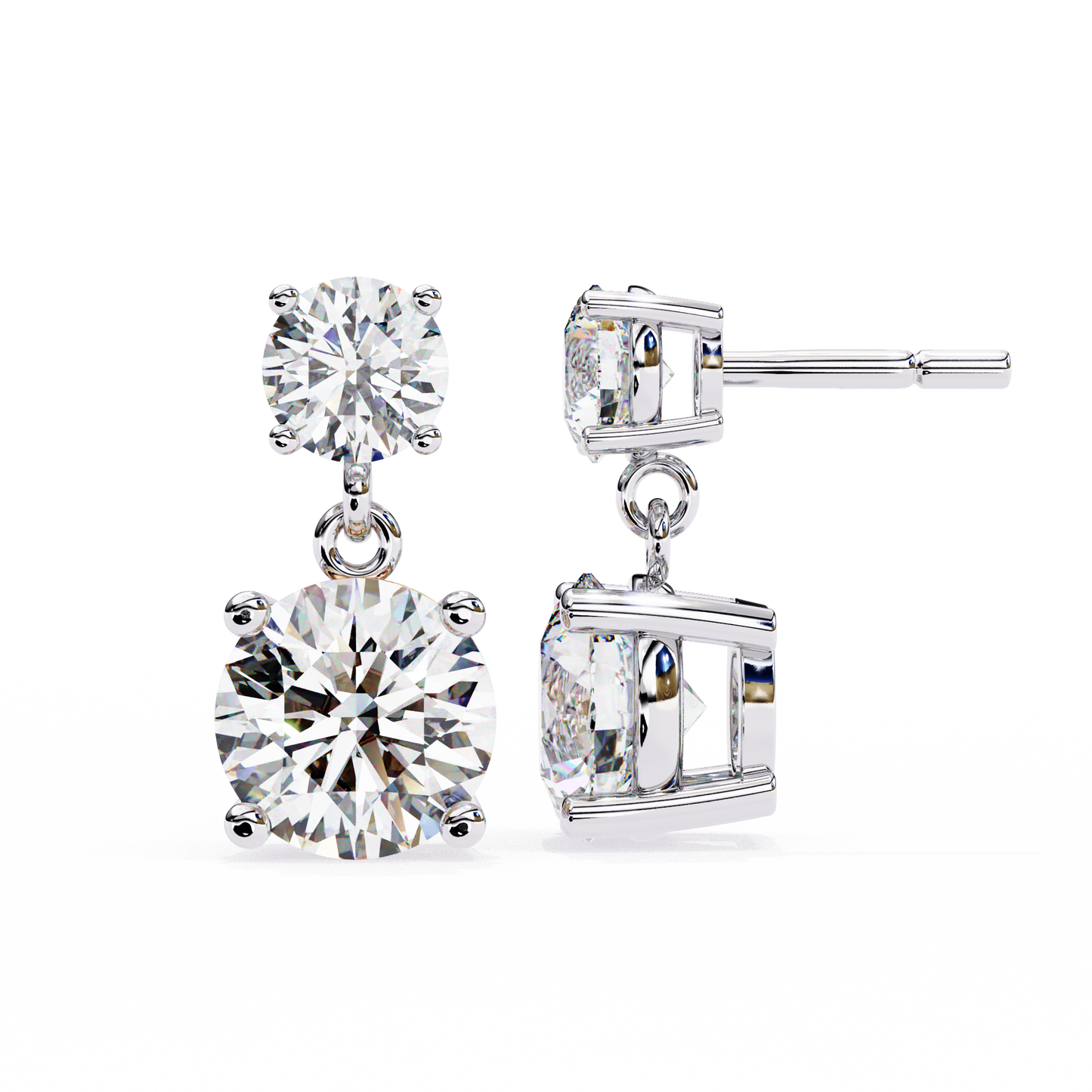 Spring Love Diamond Drops Earring White