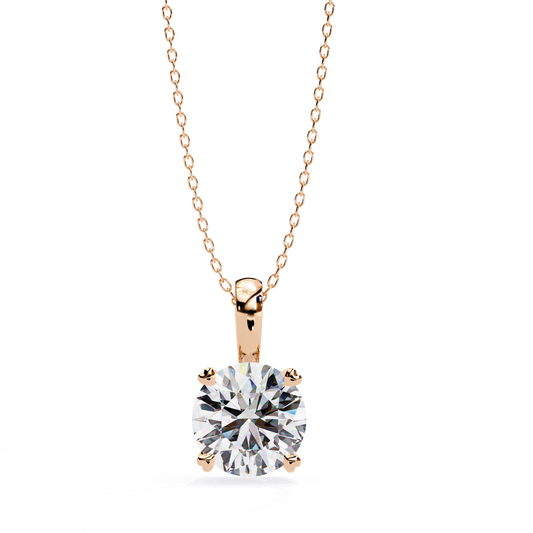 Round Solitaire Rose Pendant