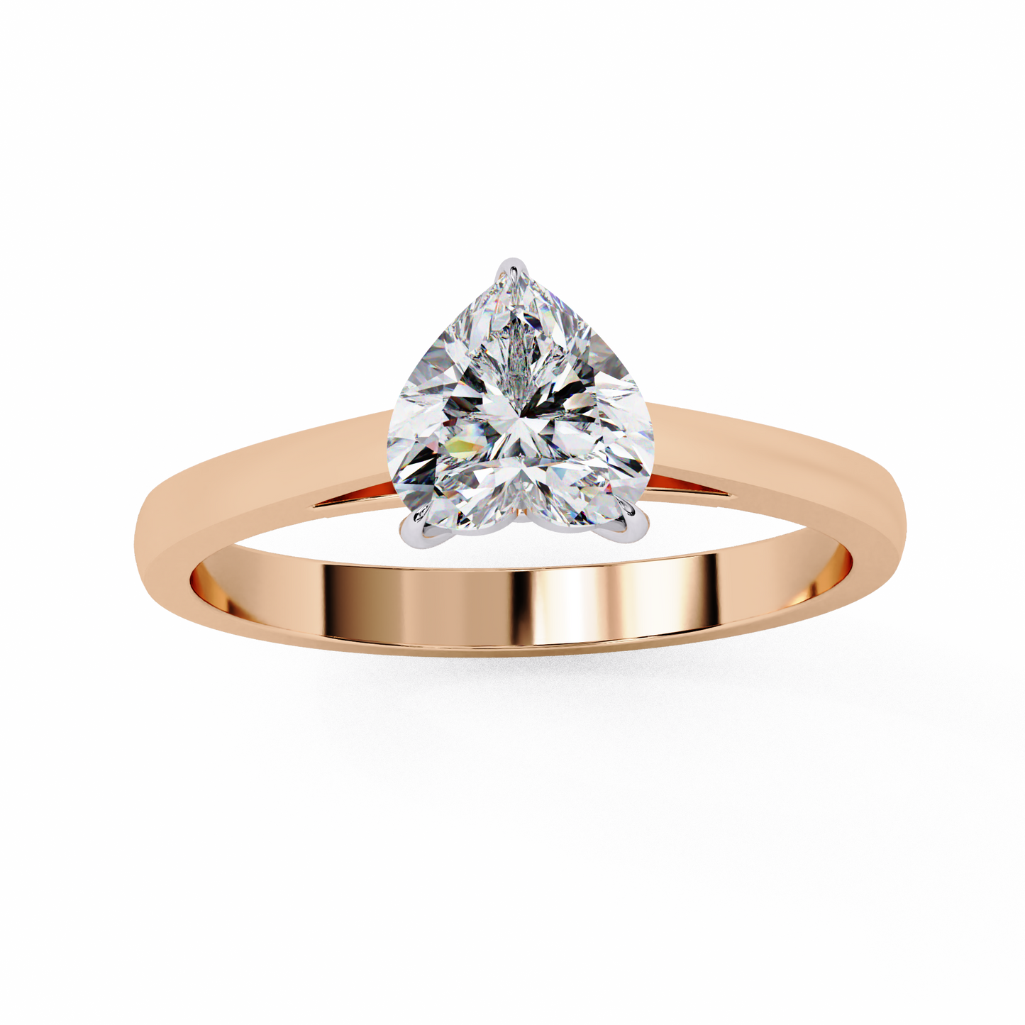 Heart Hidden Halo Ring Rose