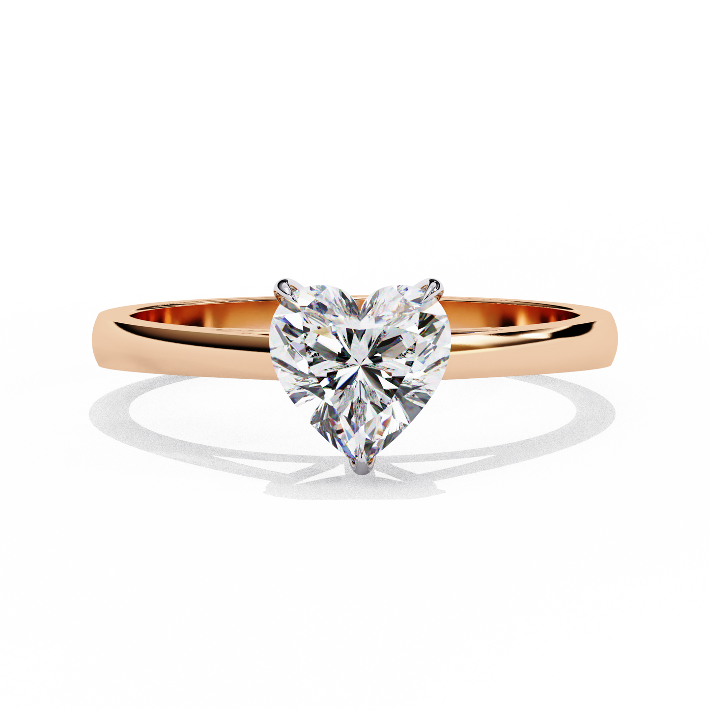 Heart Hidden Halo Ring Rose