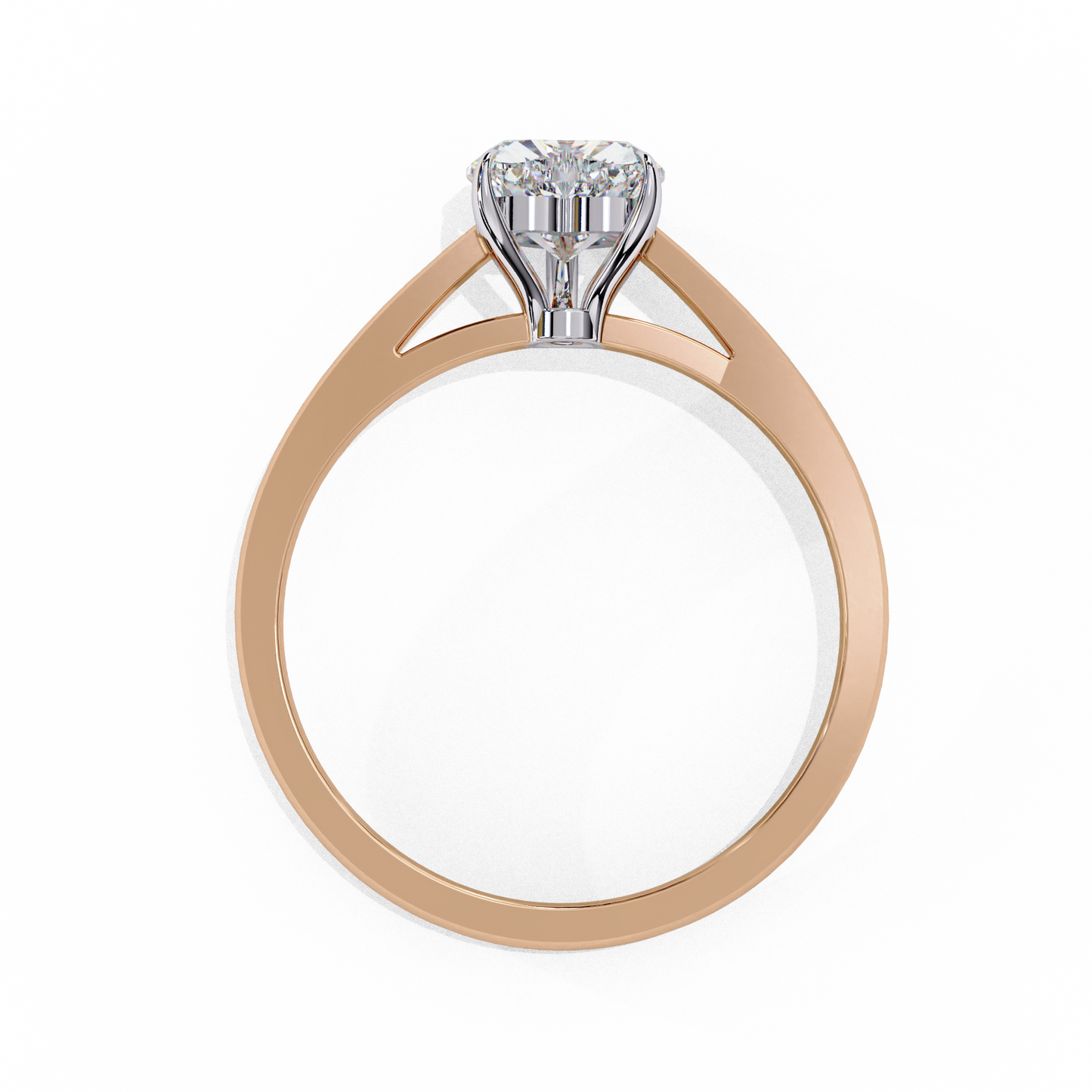 Heart Hidden Halo Ring Rose