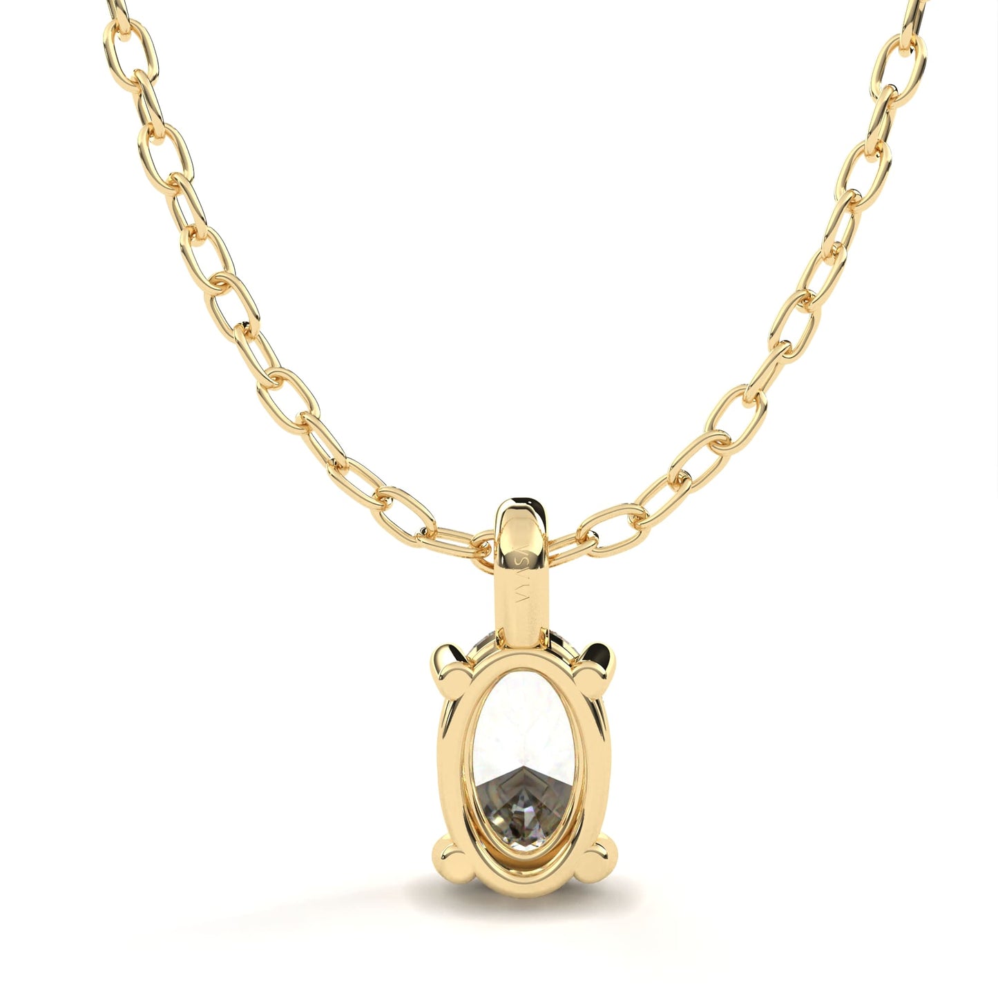 Oval Solitaire Pendent Yellow