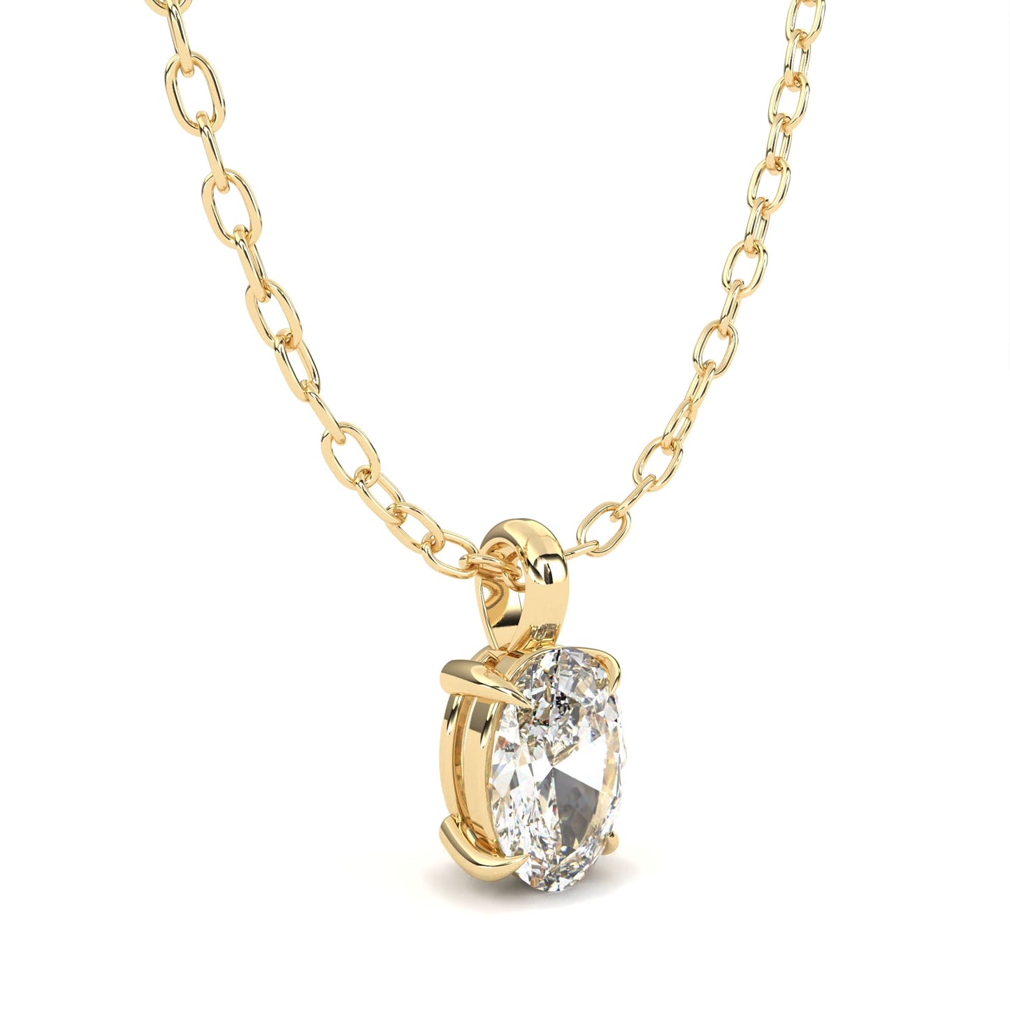 Oval Solitaire Pendent Yellow