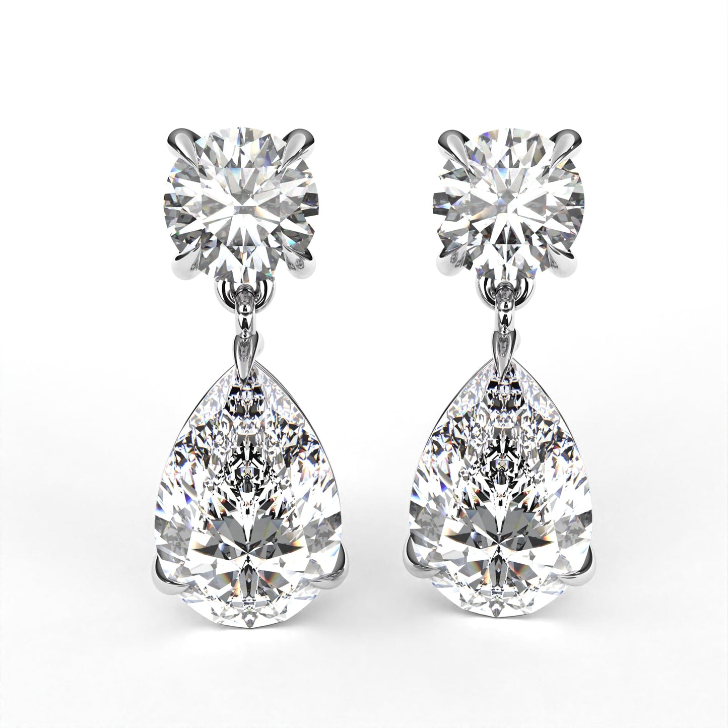 Pear Drop Earrings White