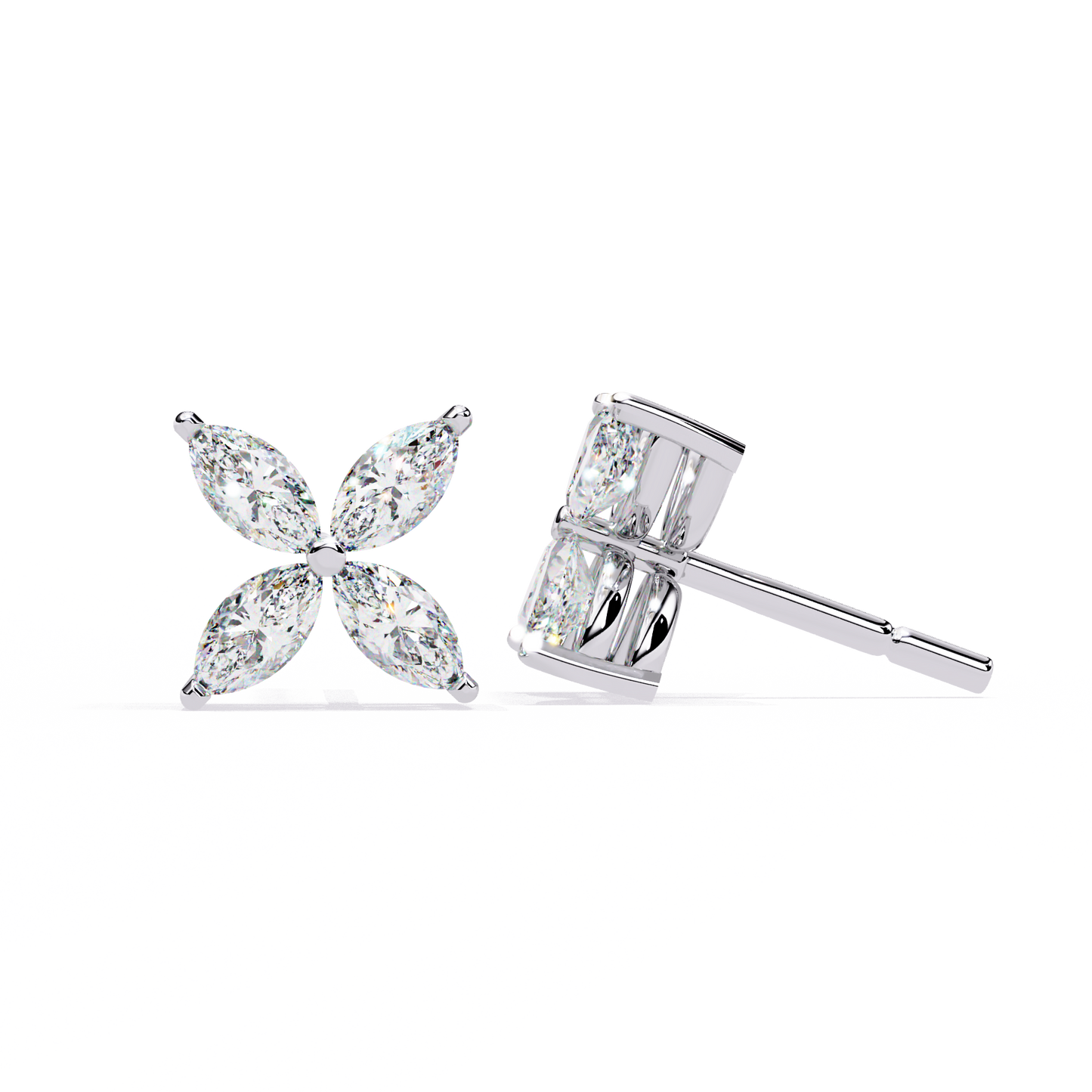 Blooming Diamond White Earring