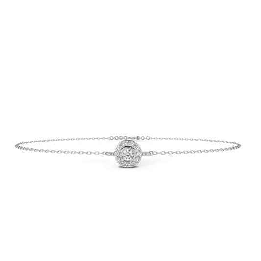 Floral Diamond Bracelet White