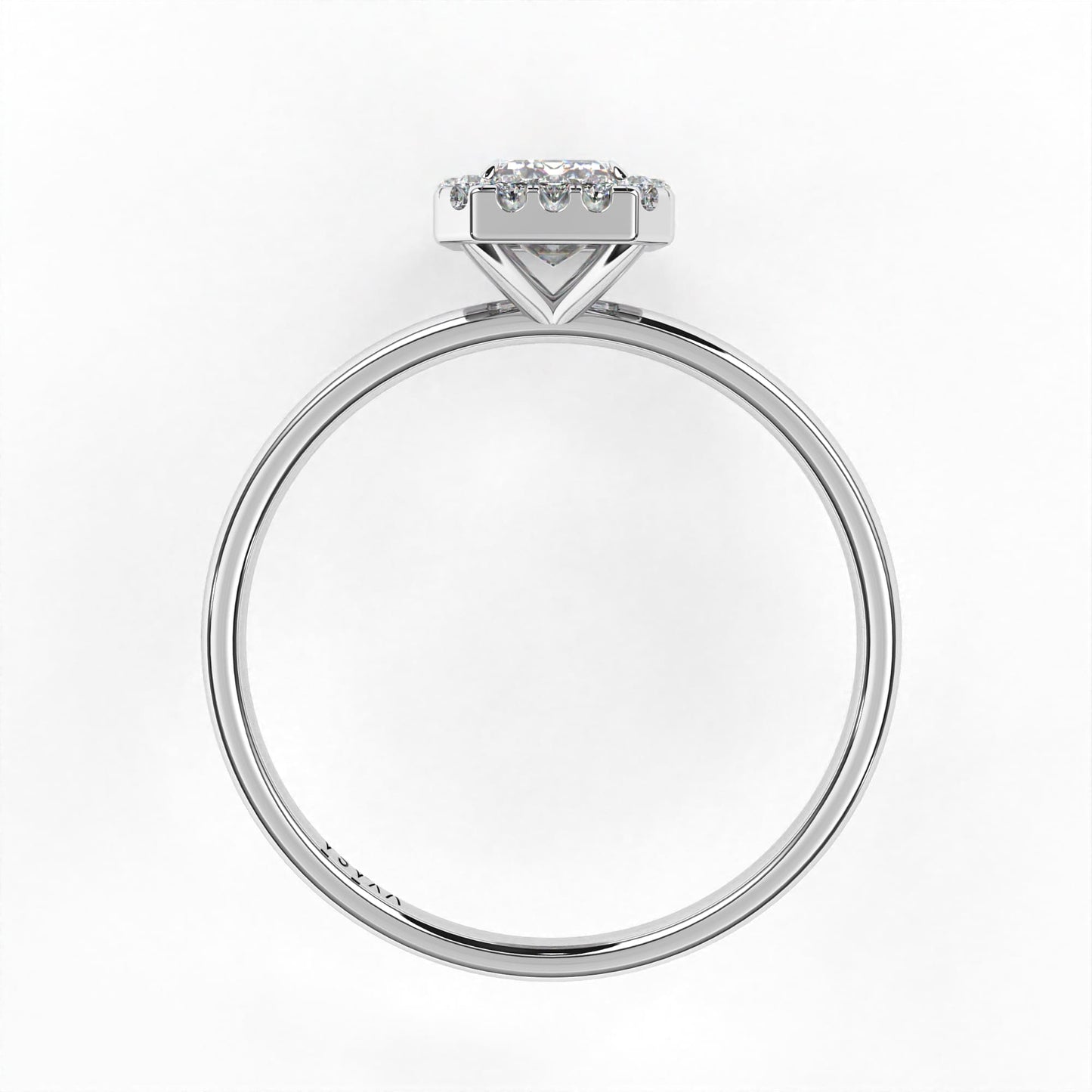 Emerald Halo Ring White Gold