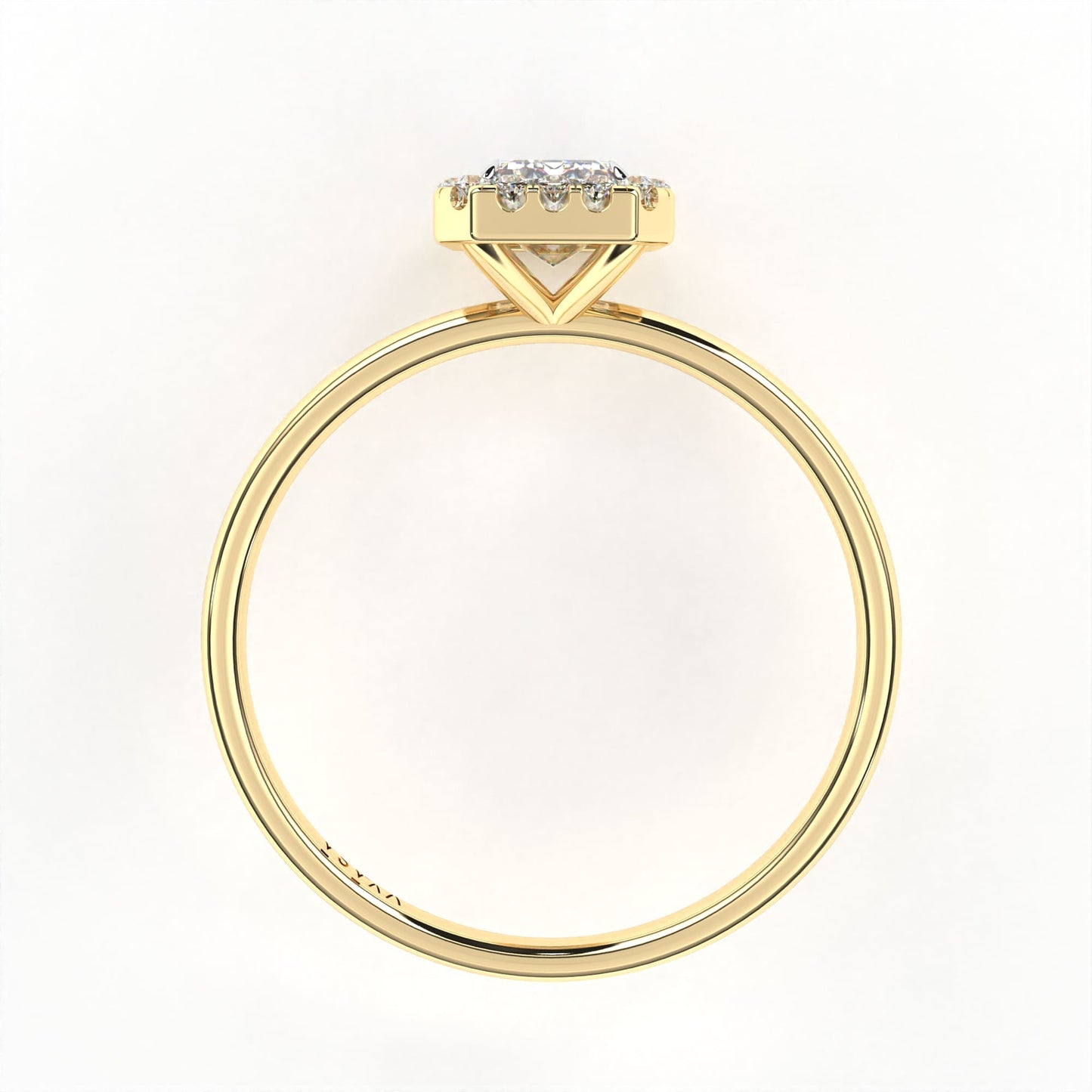 Emerald Halo Ring Yellow Gold