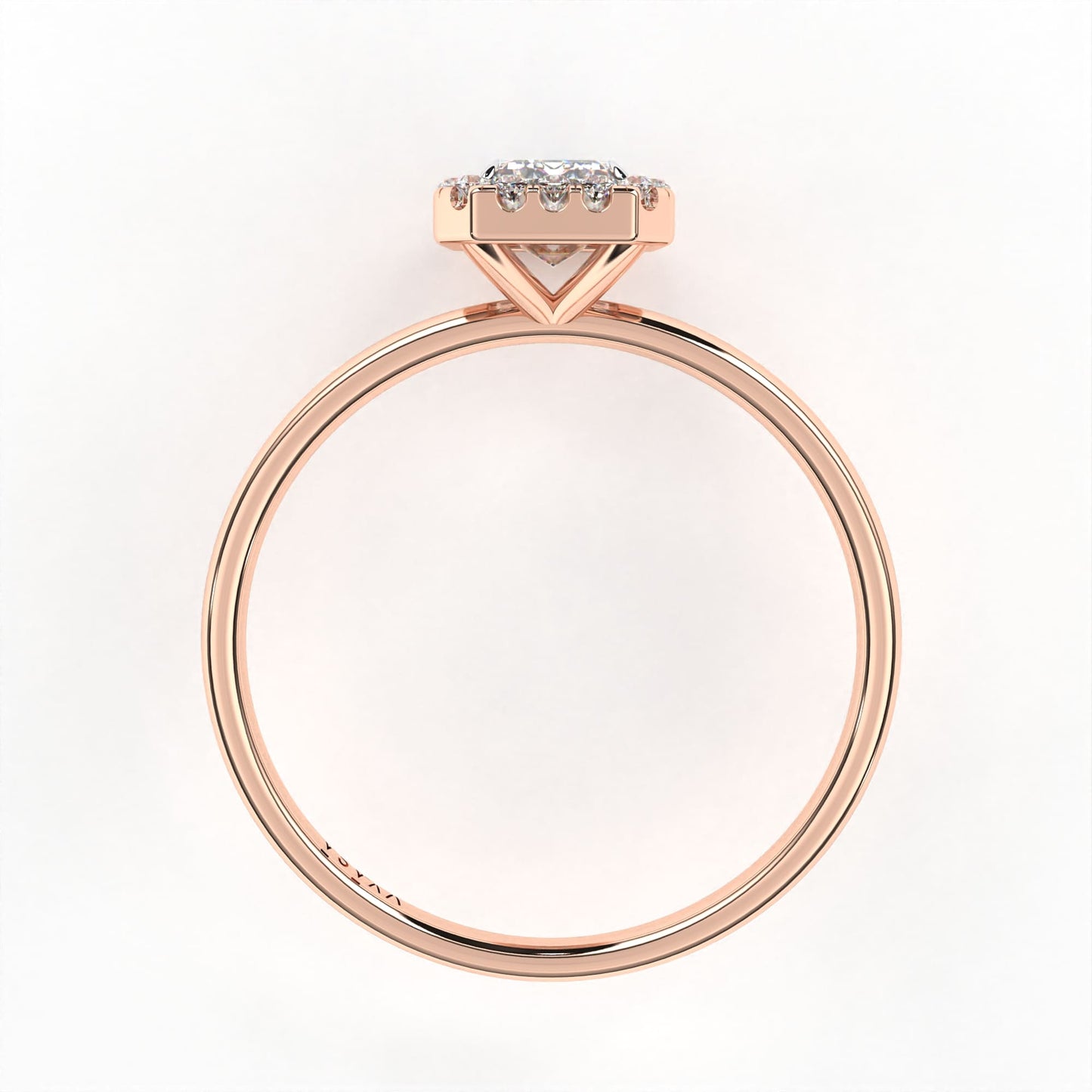 Radiant Halo Ring Rose Gold