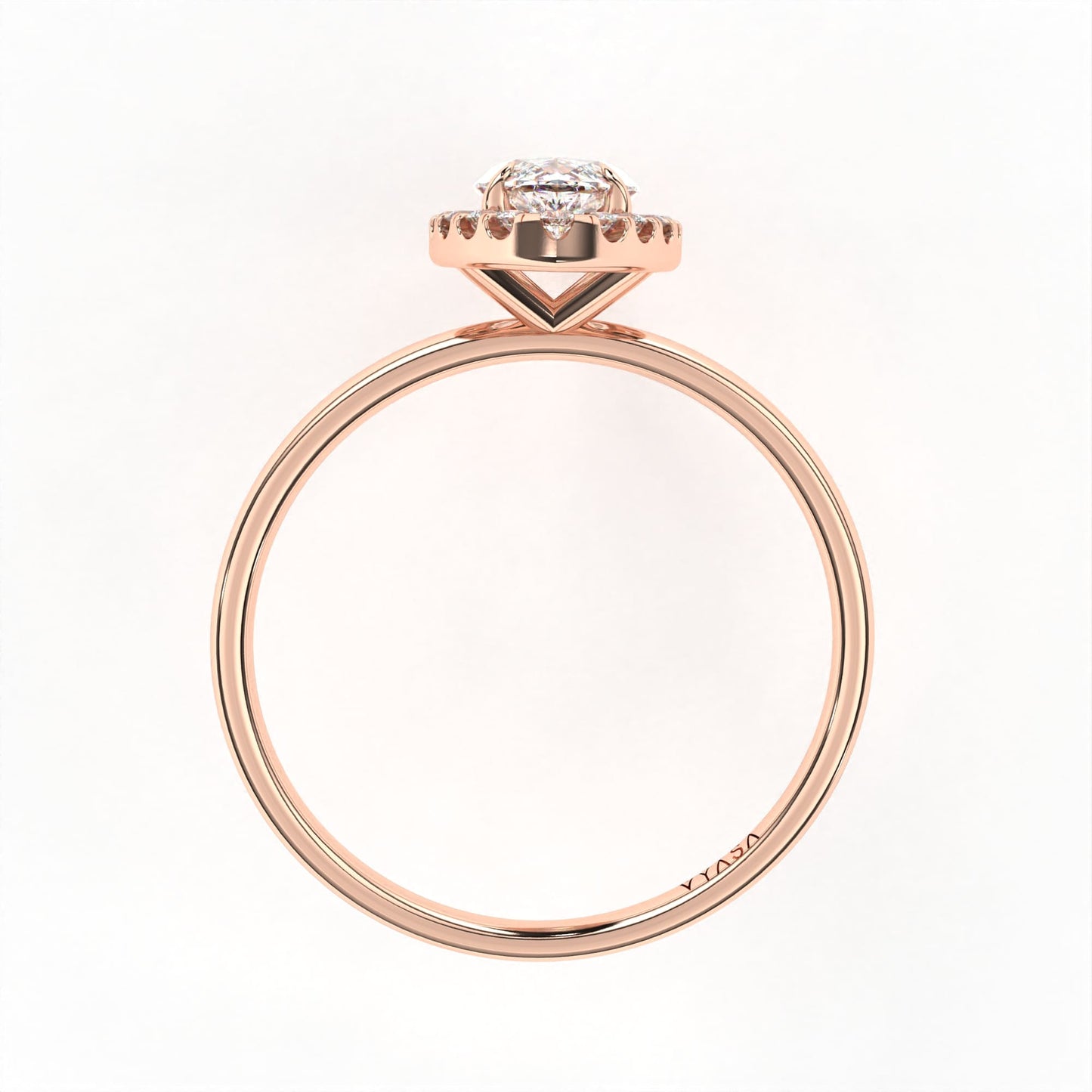 Marquise Halo Ring Rose Gold