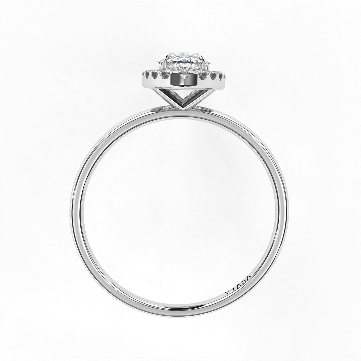 Marquise Halo Ring White Gold