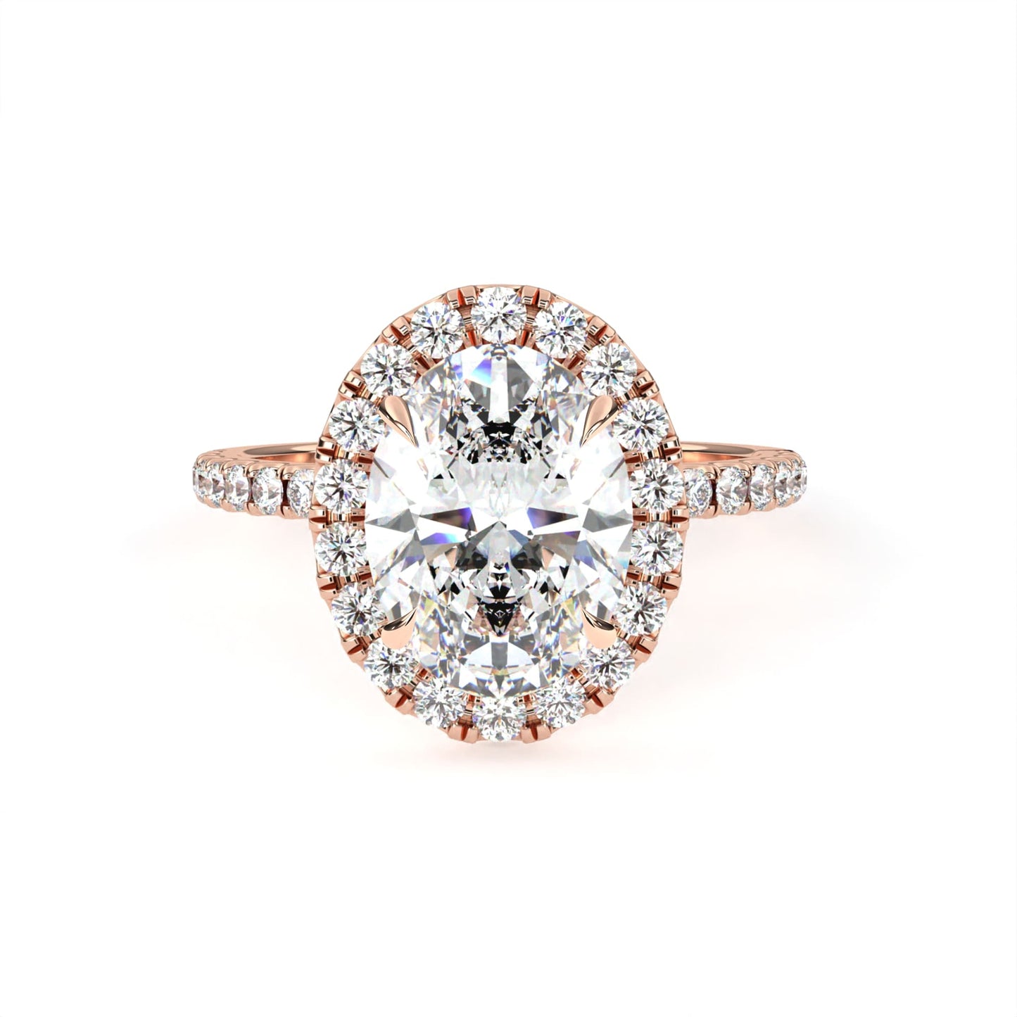Oval Halo Ring Rose Gold