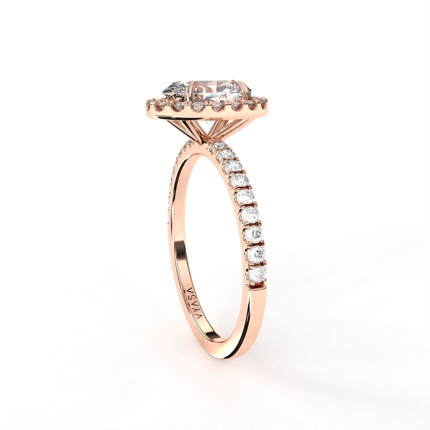 Oval Halo Ring Rose Gold