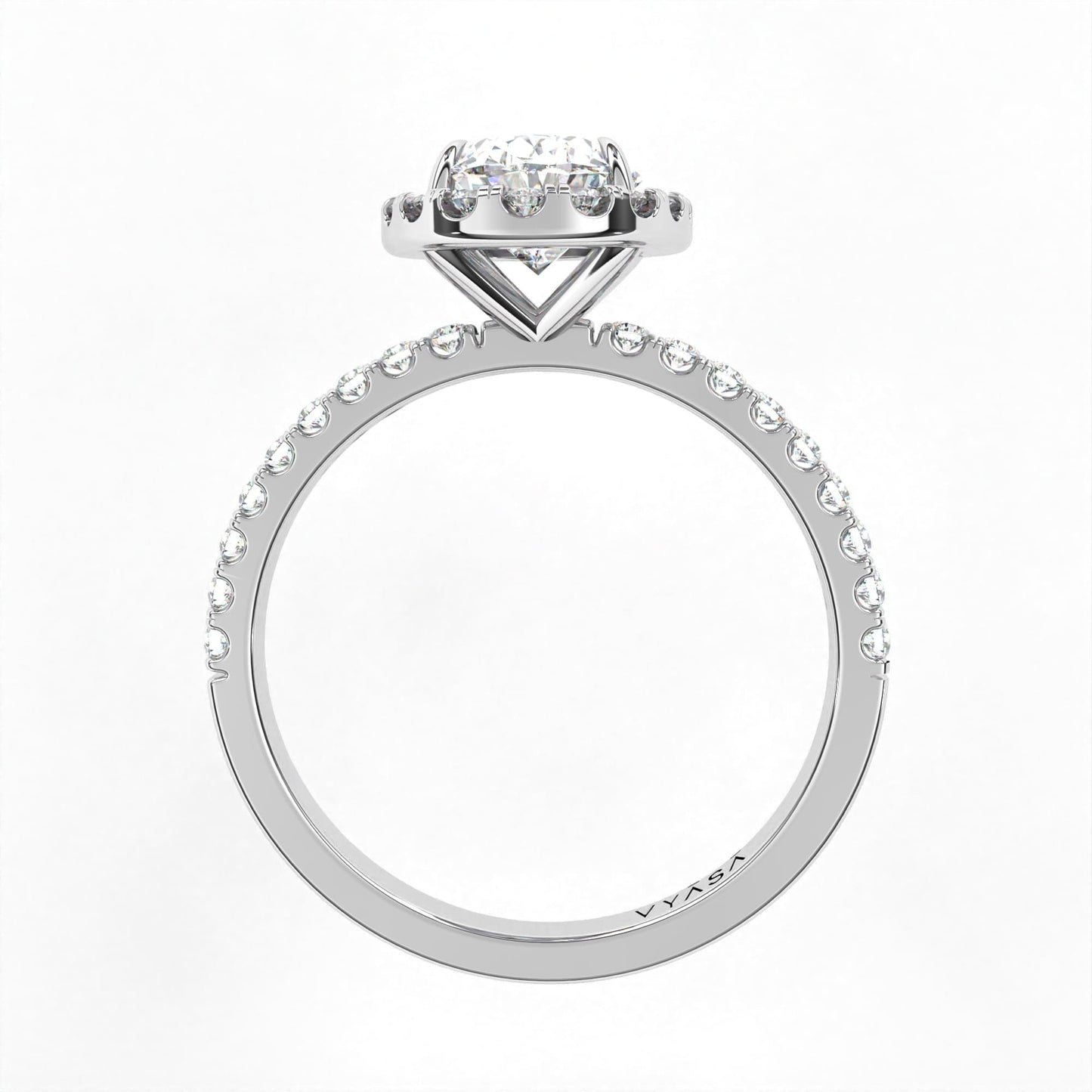 Oval Halo Ring White Gold