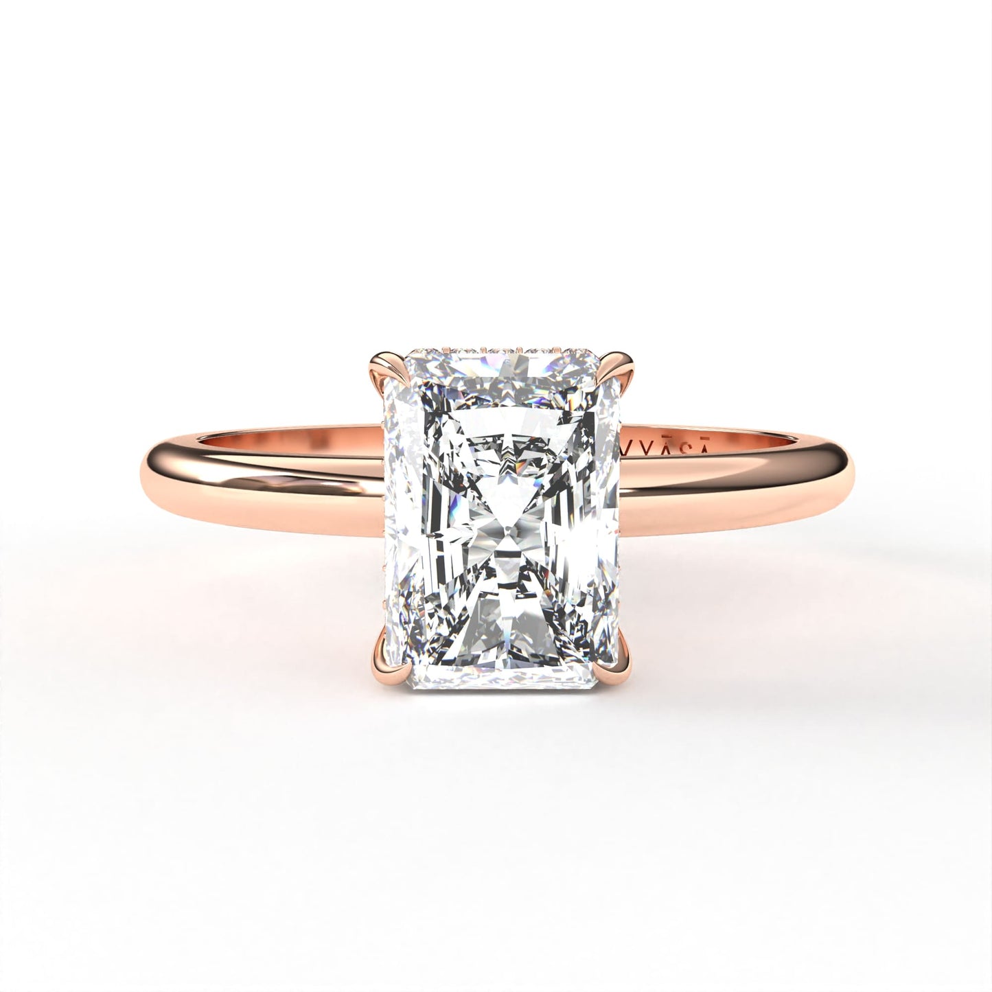 Radiant Hidden Halo Ring Rose