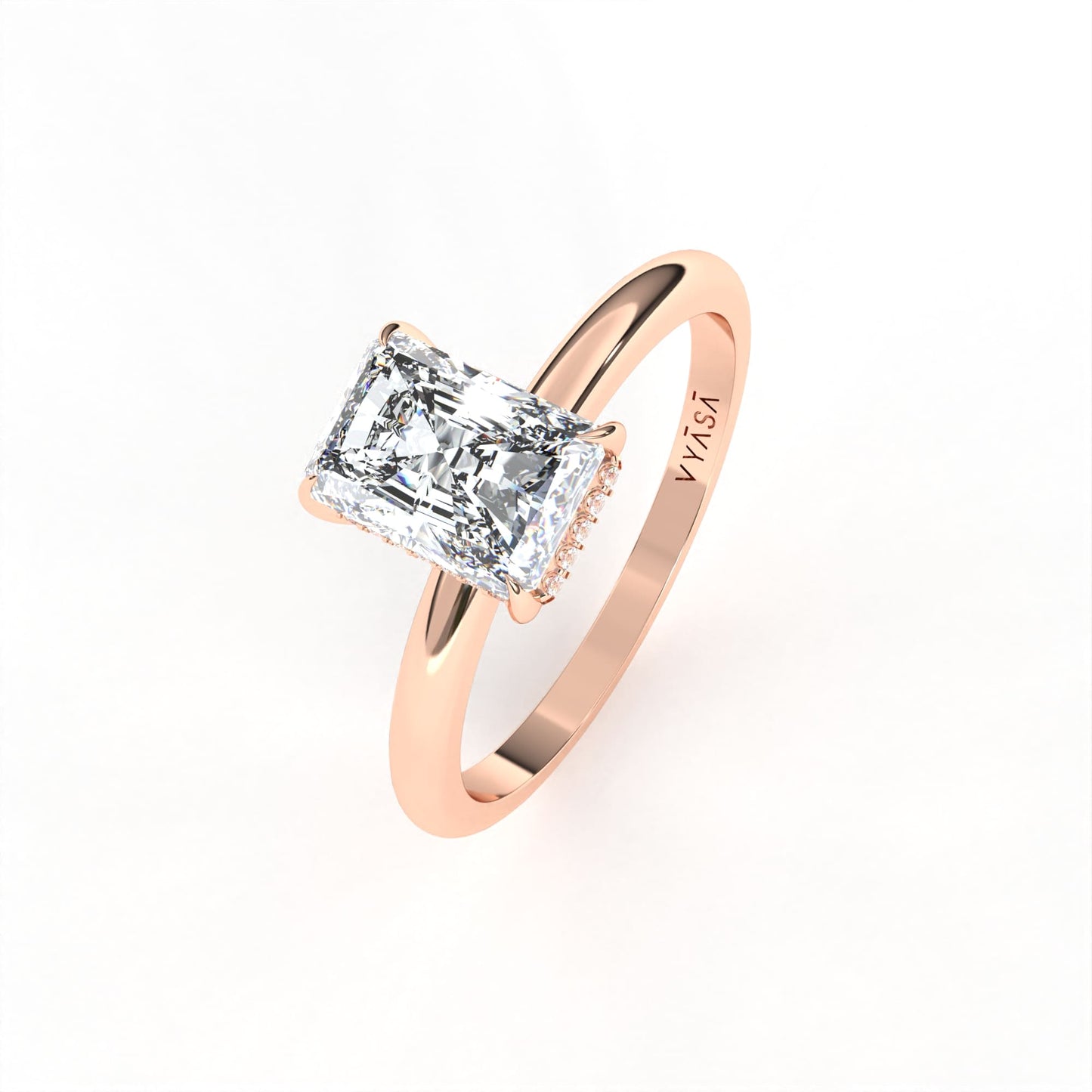 Radiant Hidden Halo Ring Rose