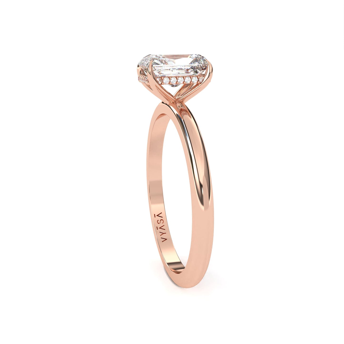 Radiant Hidden Halo Ring Rose