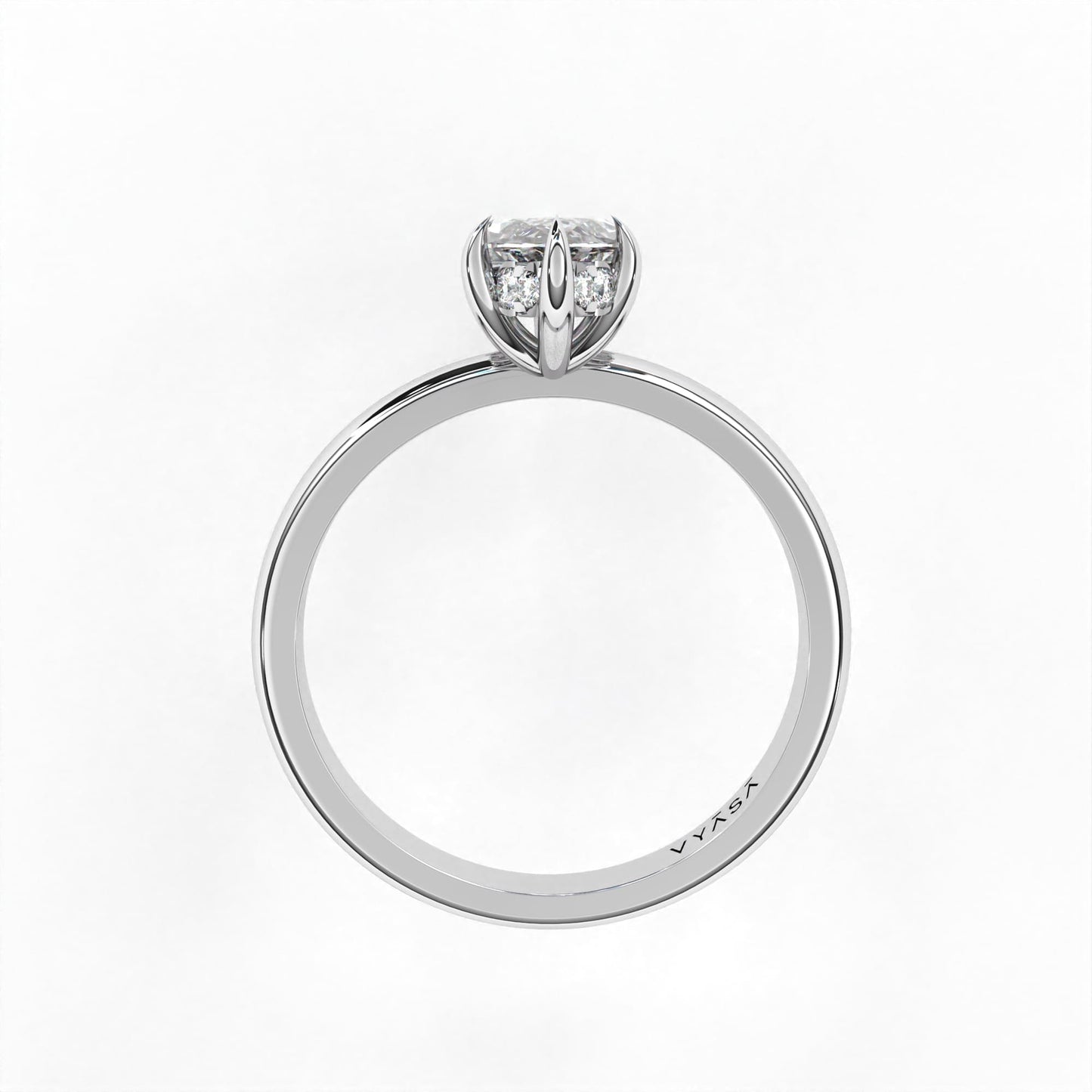 Marquise Hidden Halo Ring White