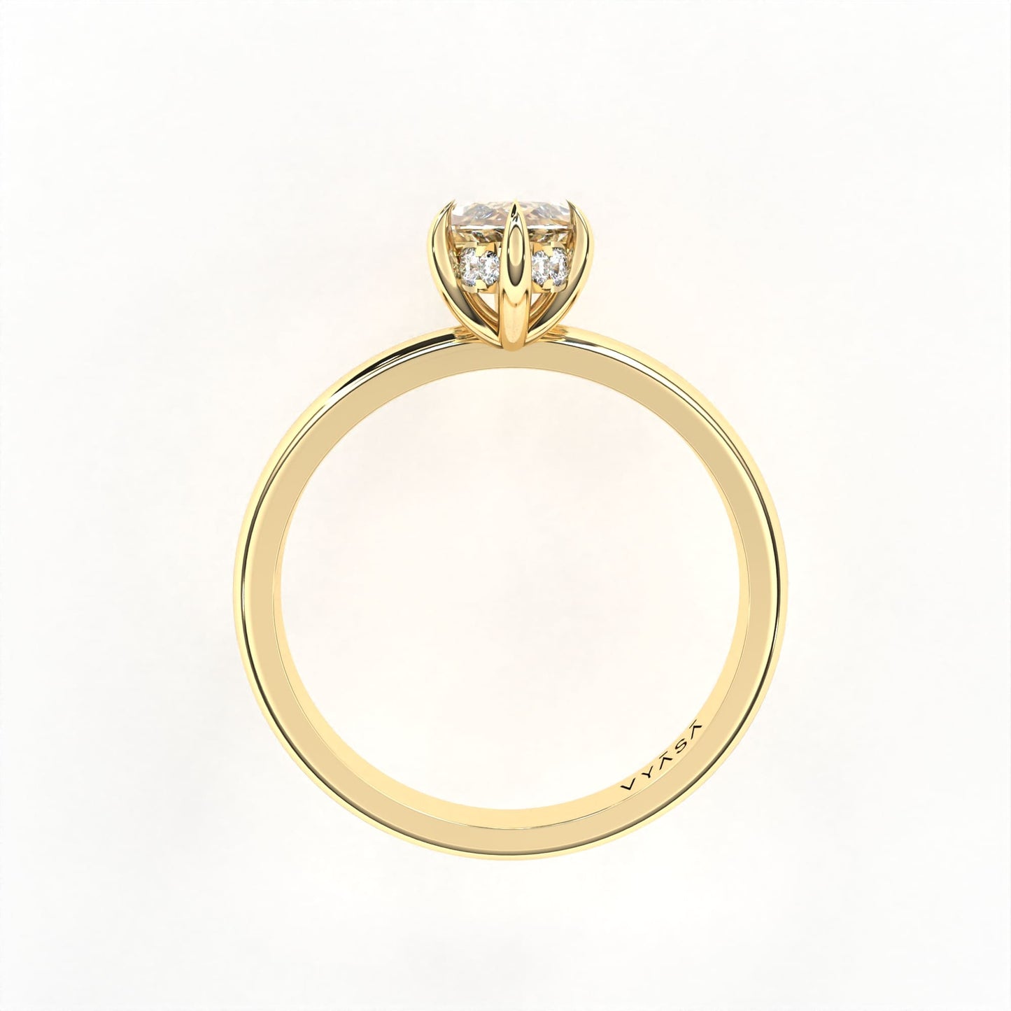 Marquise Hidden Halo Ring Yellow