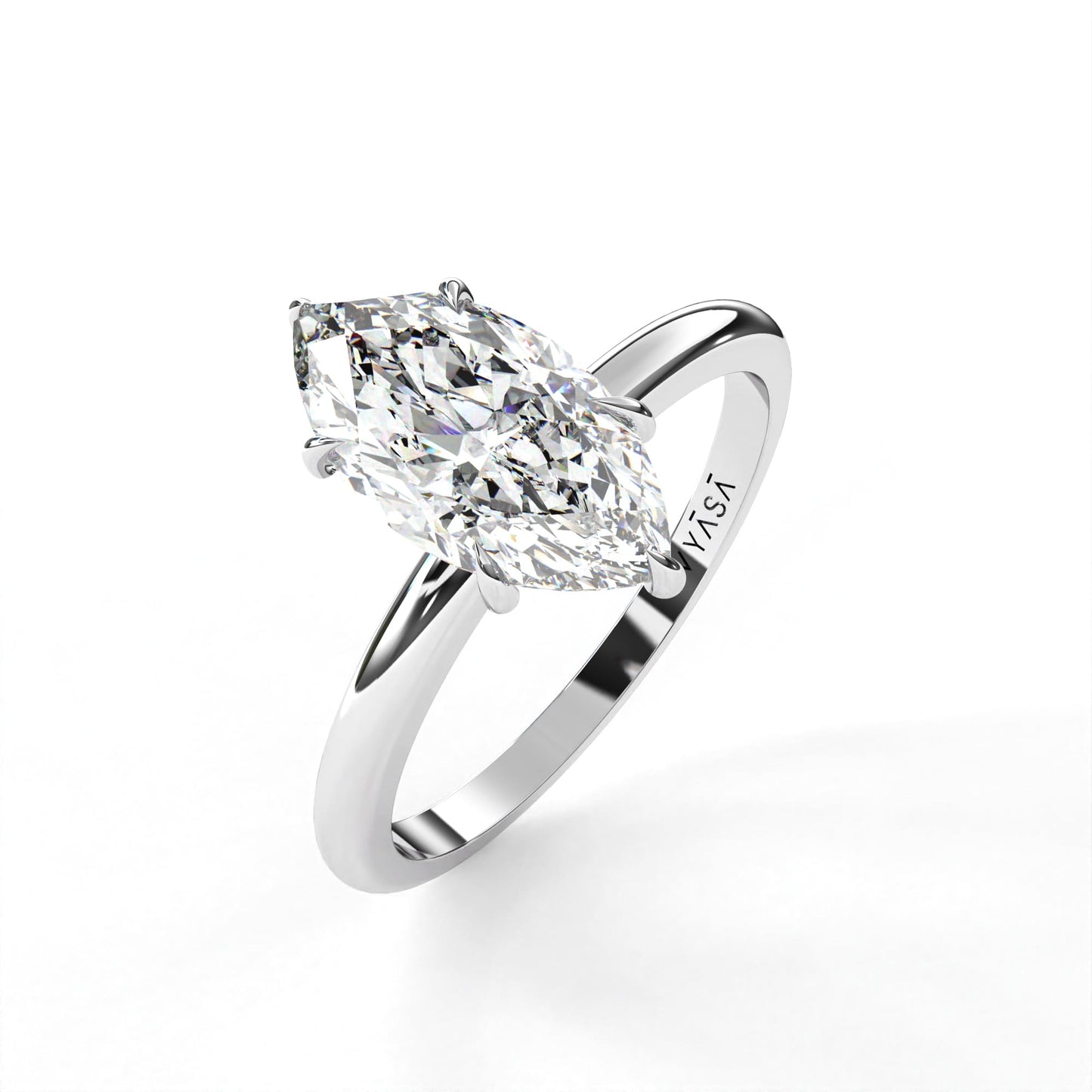 Marquise Hidden Halo Ring White