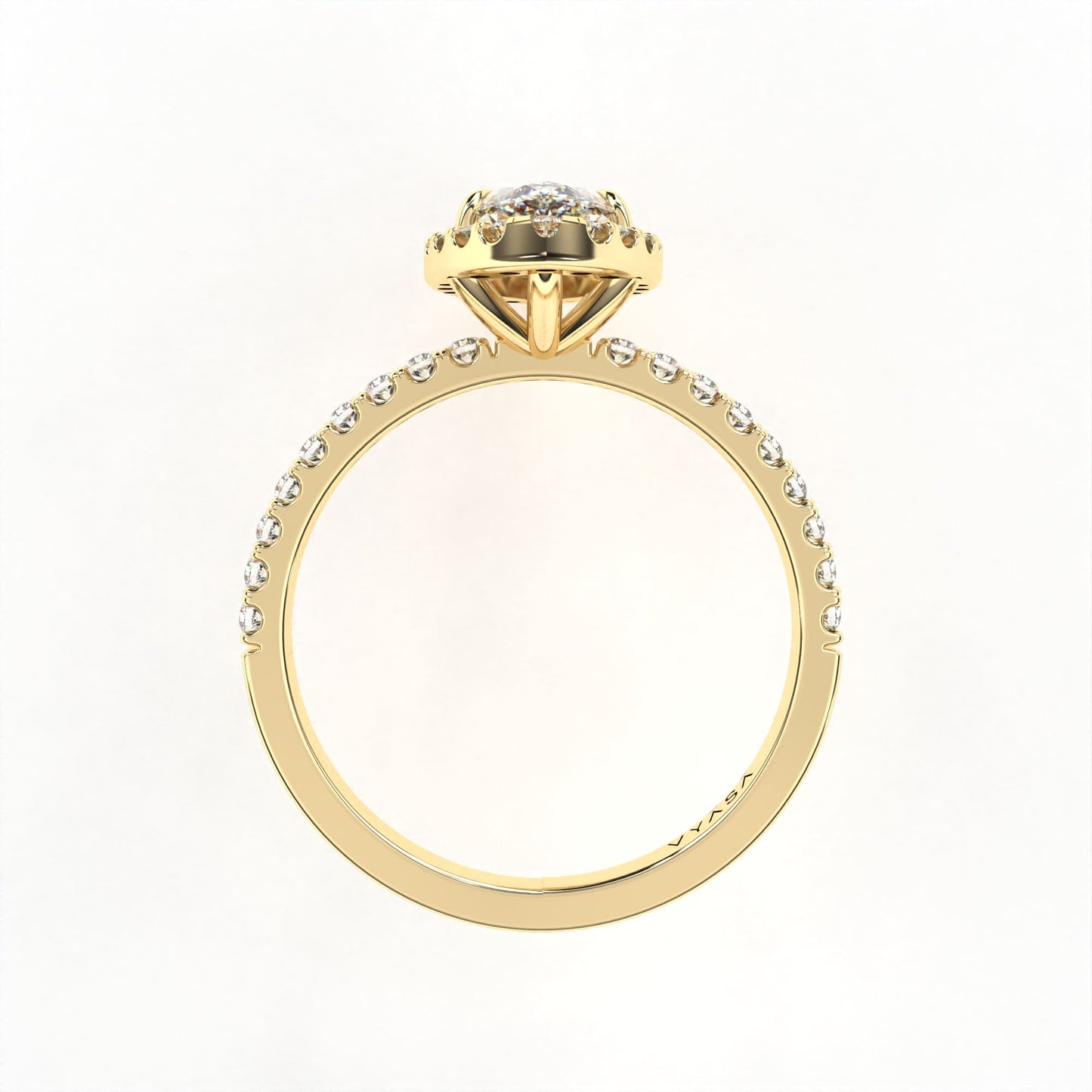 Marquise Halo Diamond Ring Yellow
