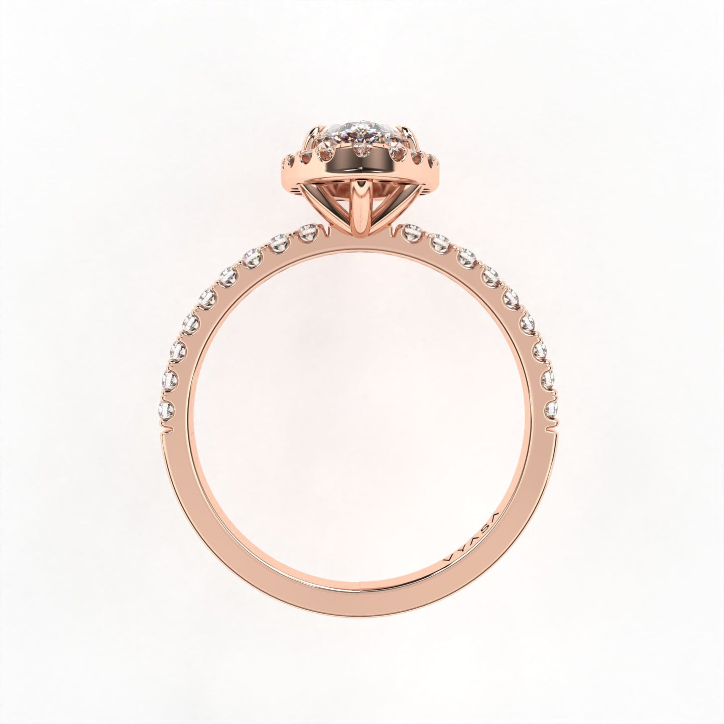 Marquise Halo Diamond Ring Rose