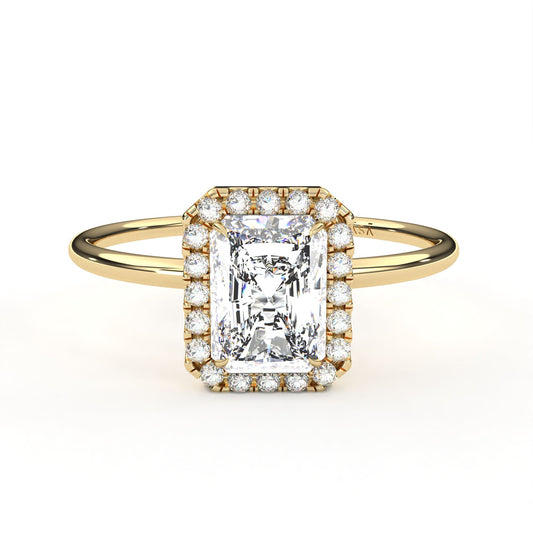 Radiant Halo Ring Yellow Gold