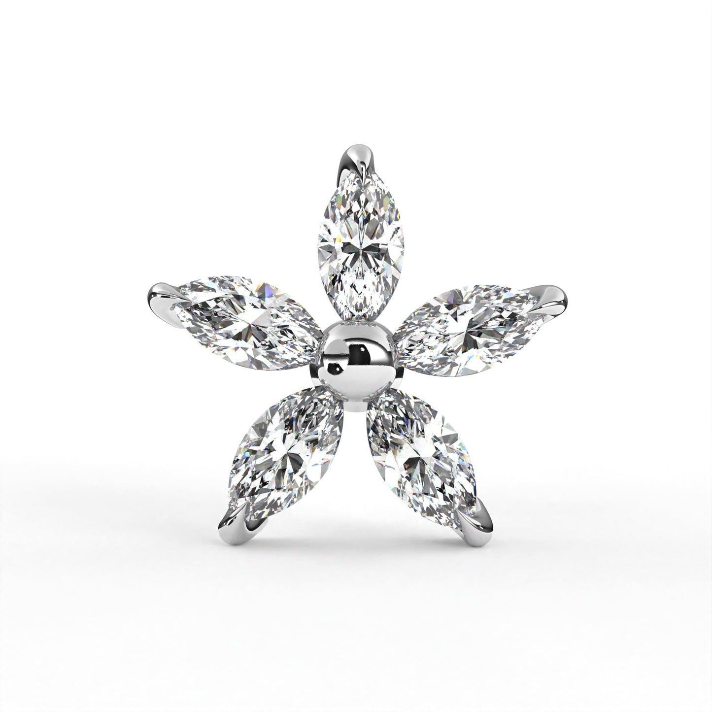 Marquise Bloom Earrings White