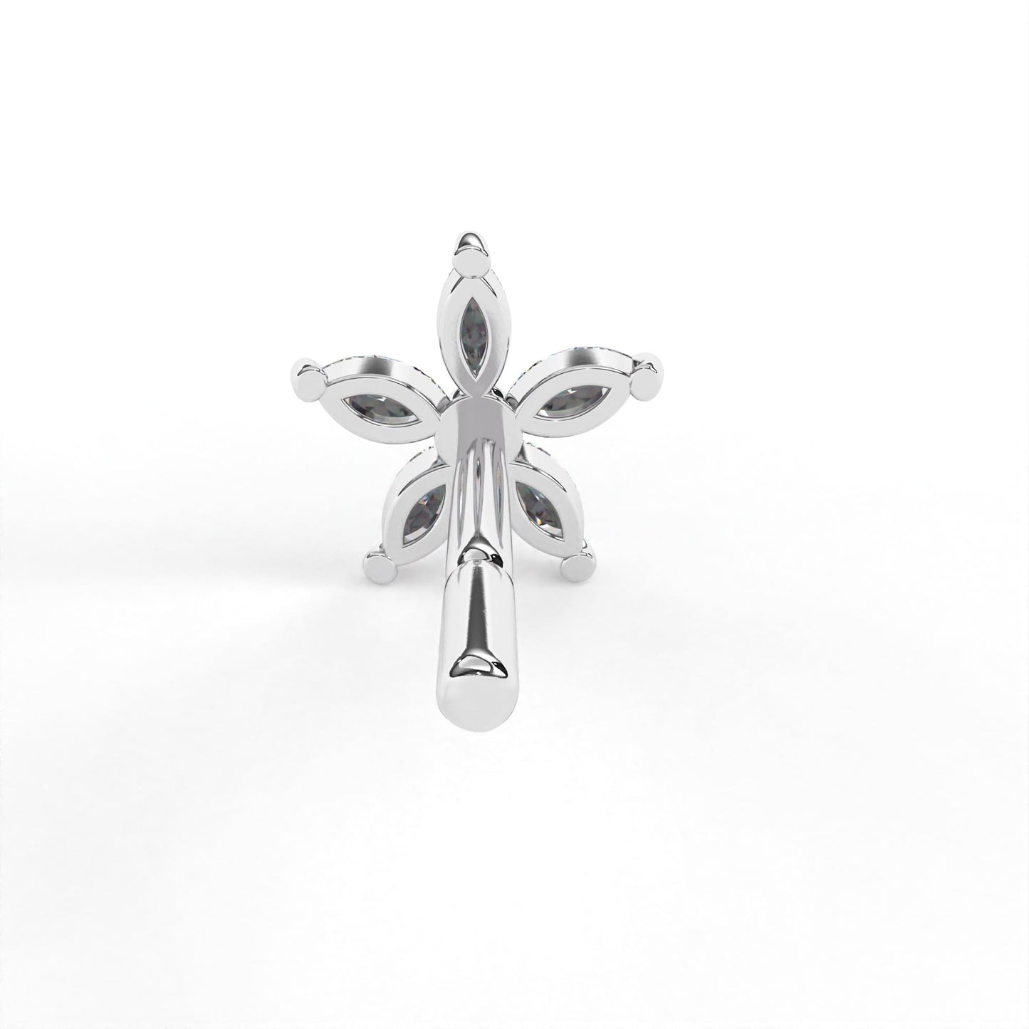 Marquise Bloom Earrings White