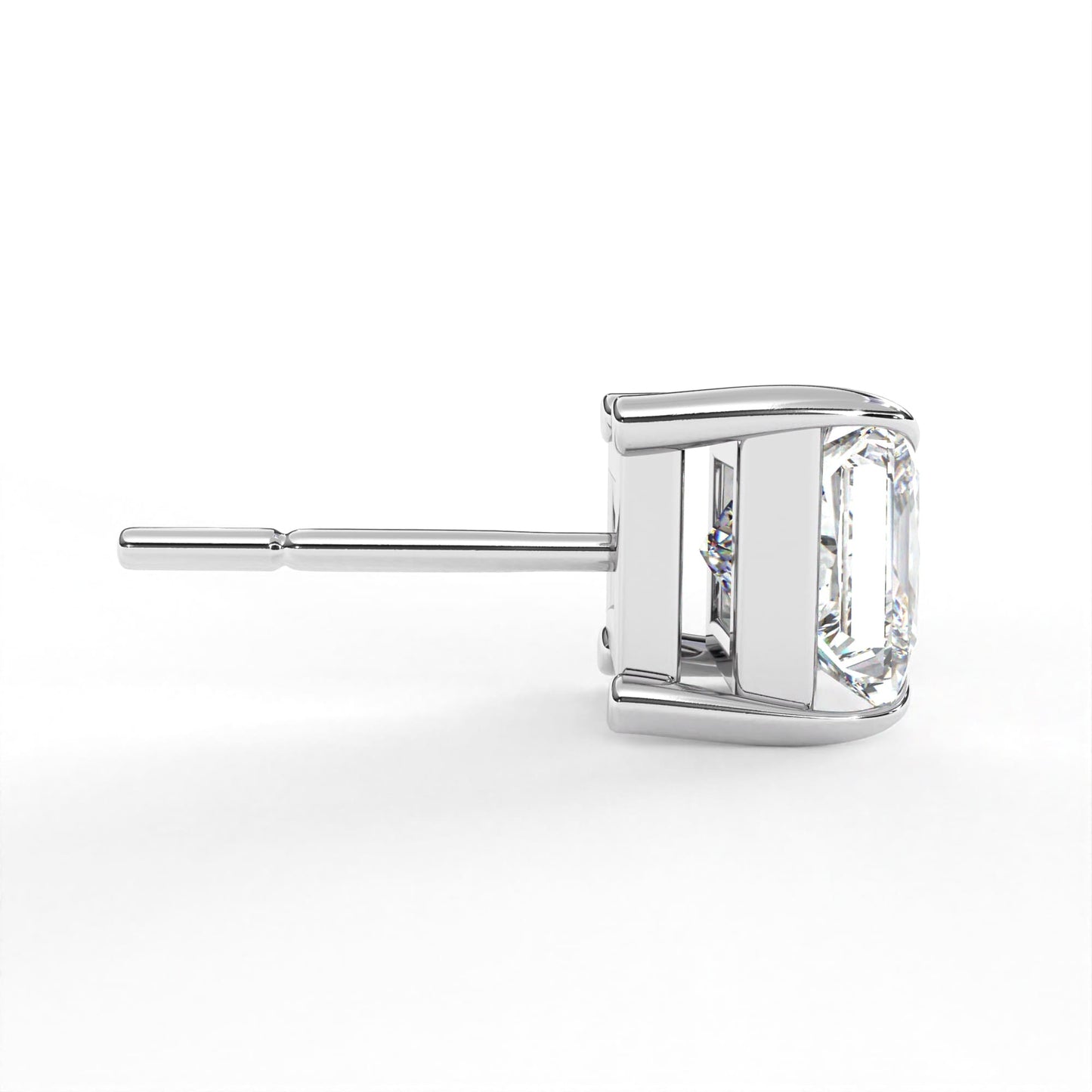 Princess Solitaire White Earring