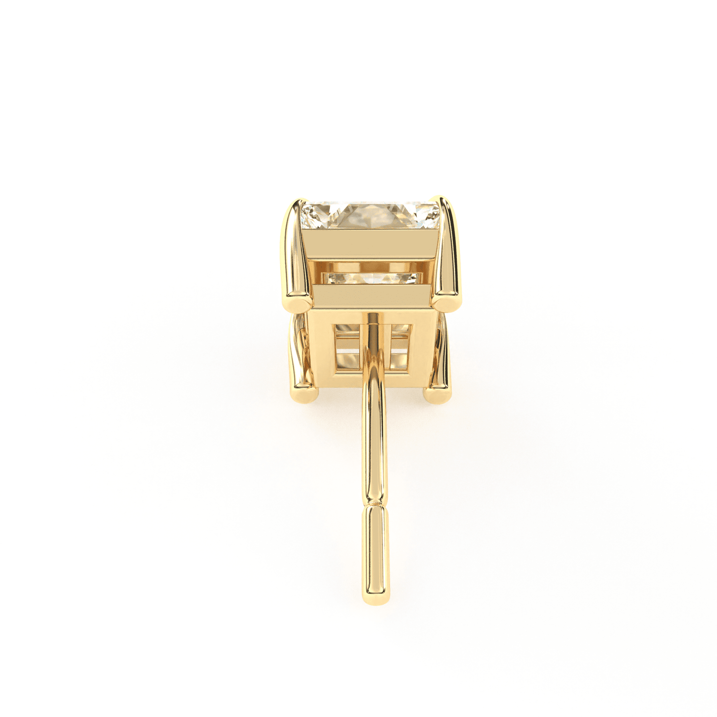 Princess Solitaire Yellow Earring