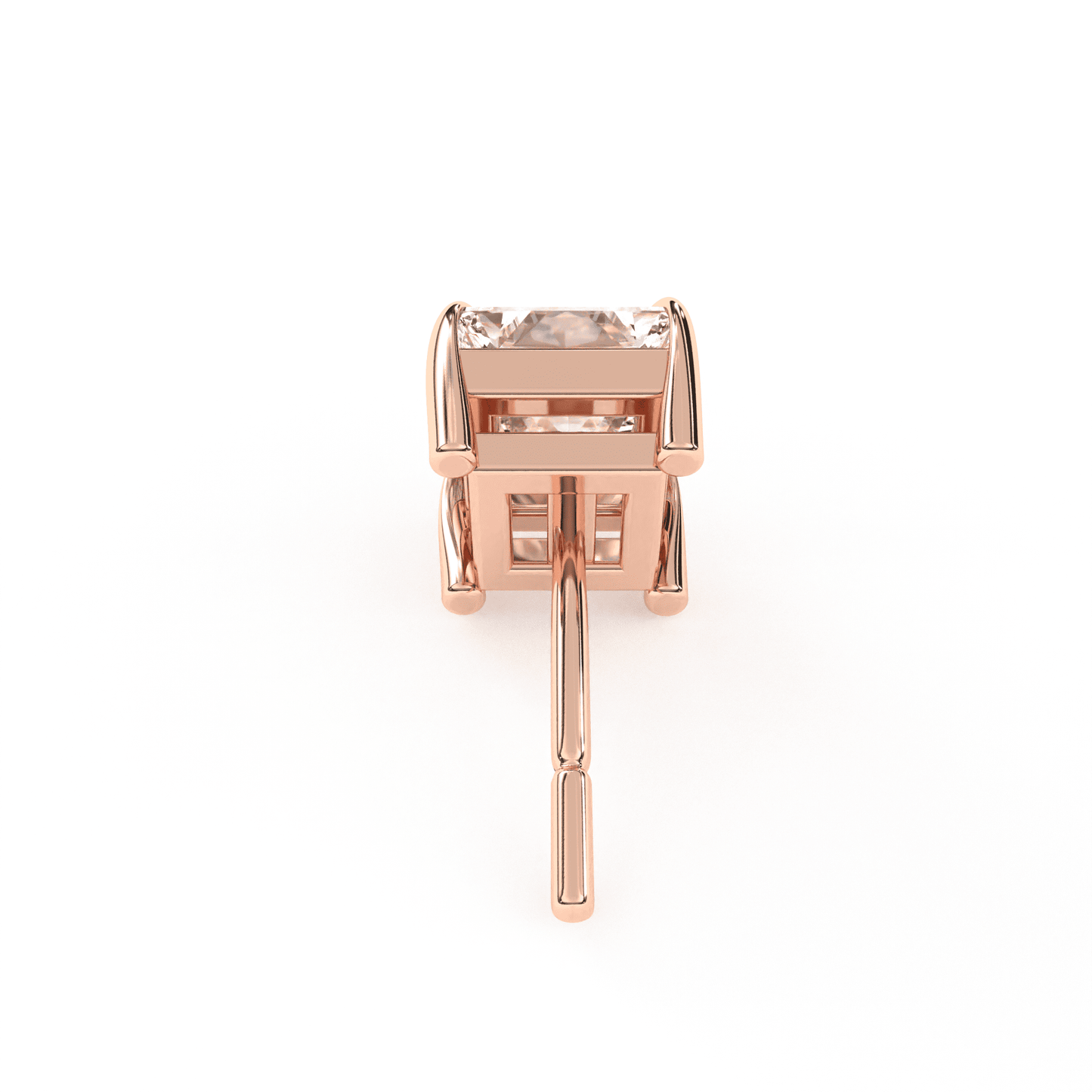 Princess Solitaire Rose Earring