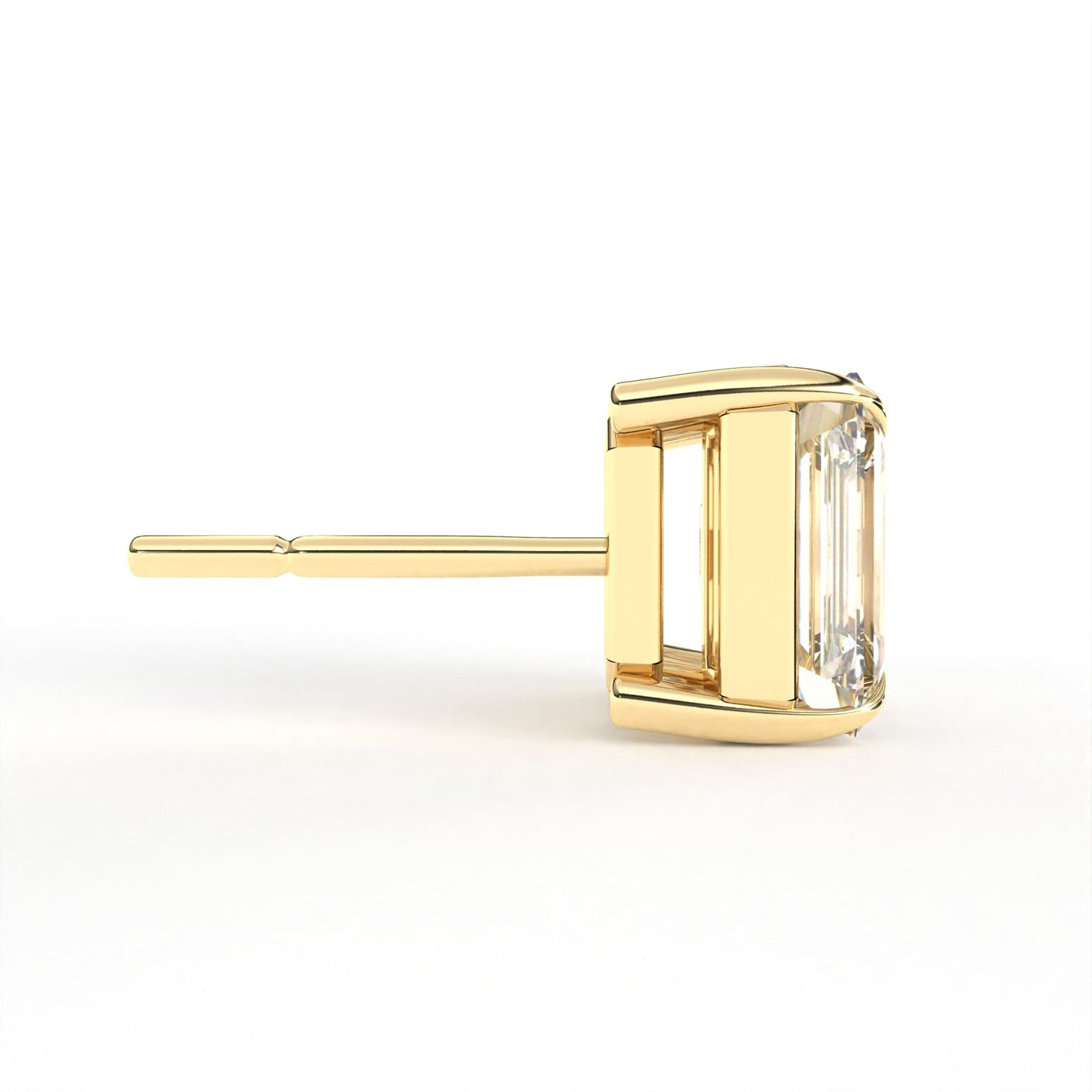 Emerald Solitaires Yellow Earrings