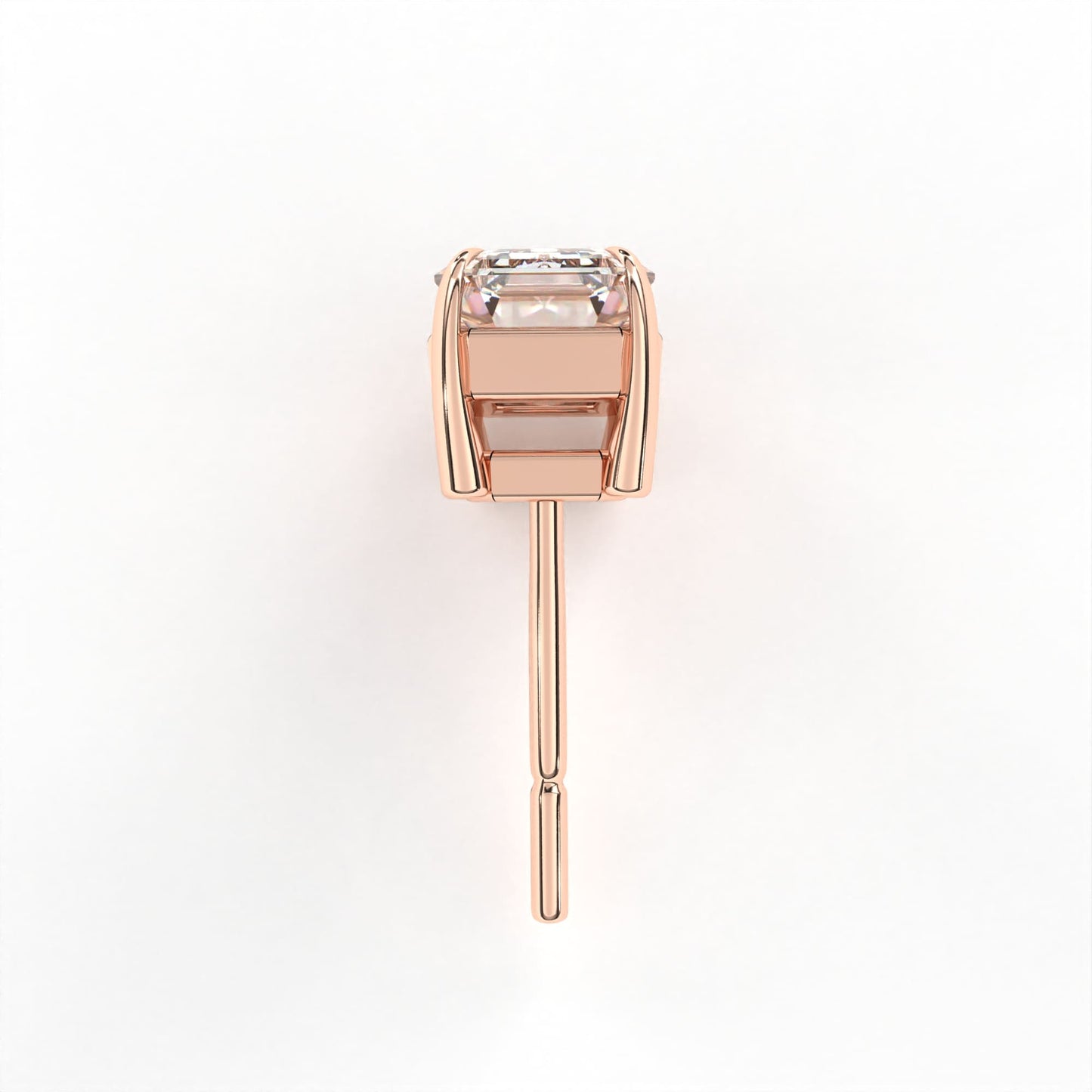 Emerald Solitaires Rose Earrings