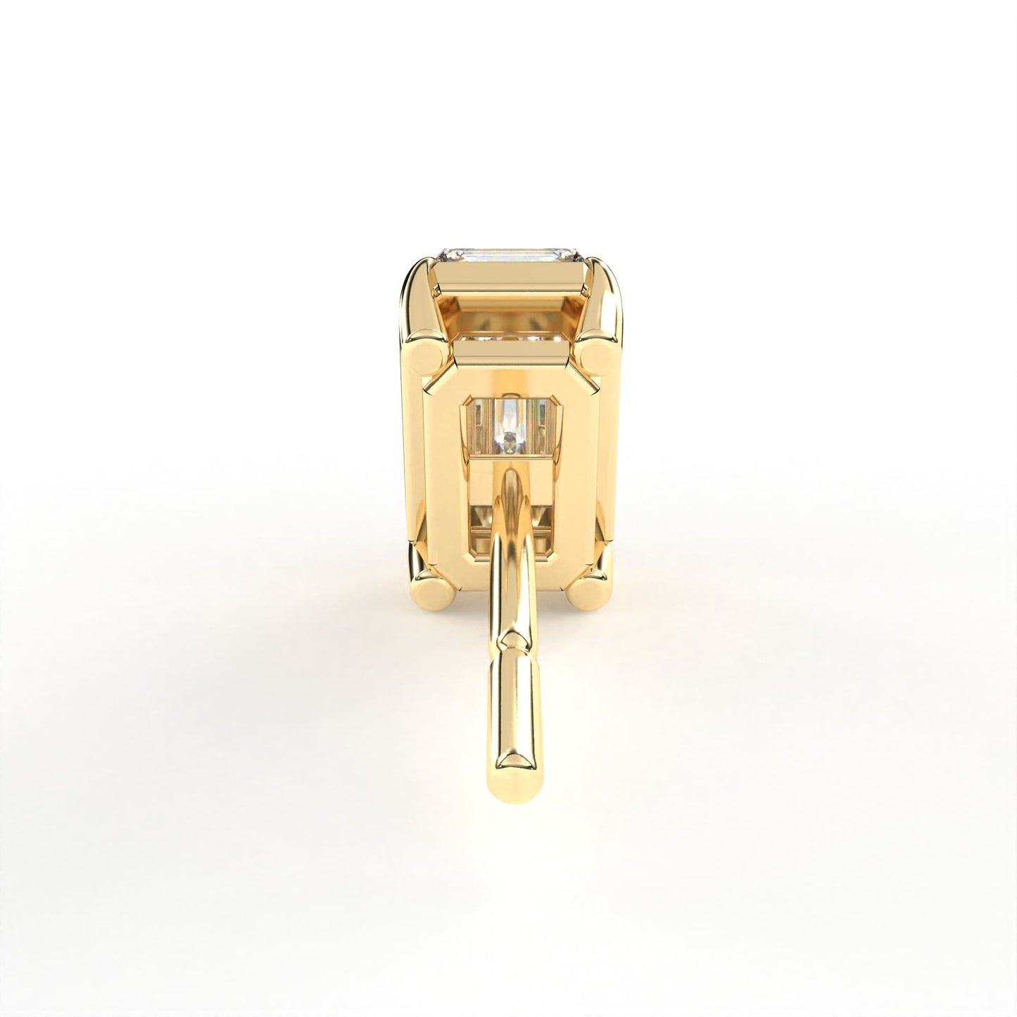 Emerald Solitaires Yellow Earrings