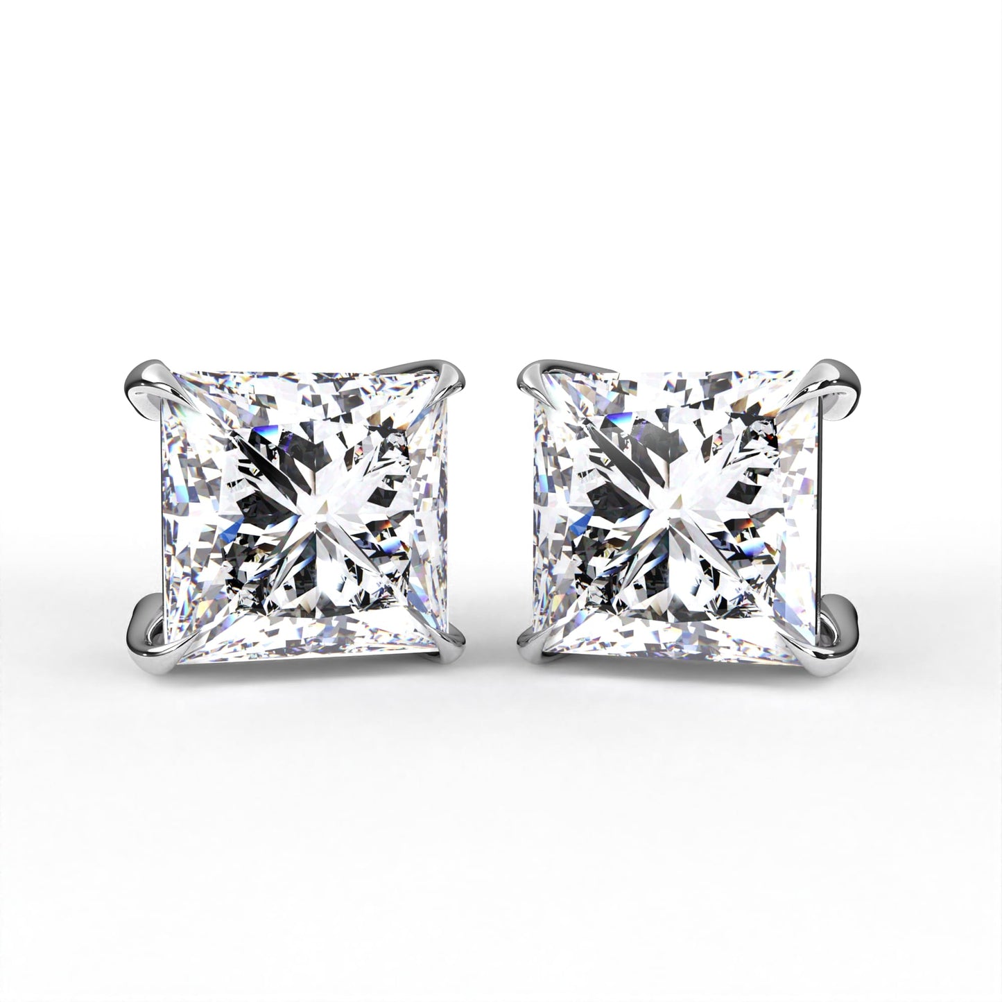 Princess Solitaire White Earring