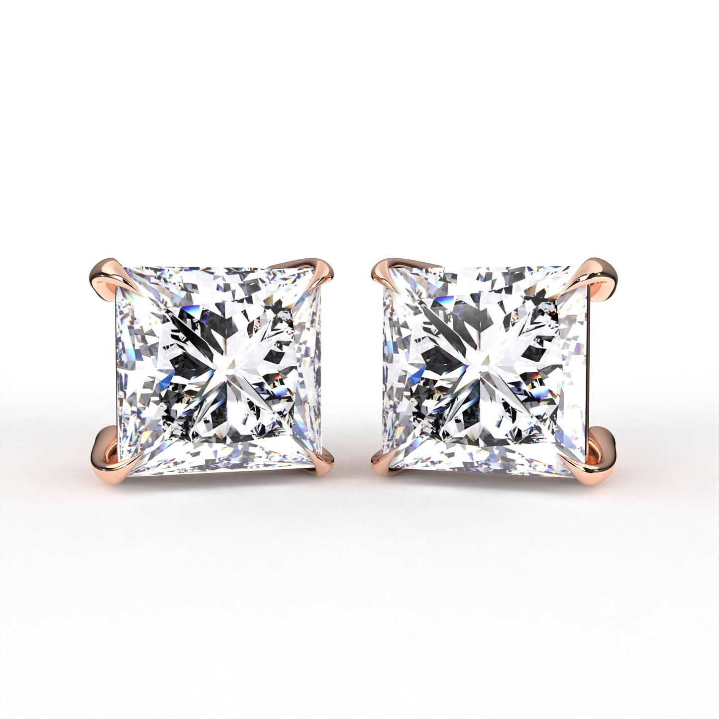 Princess Solitaire Rose Earring