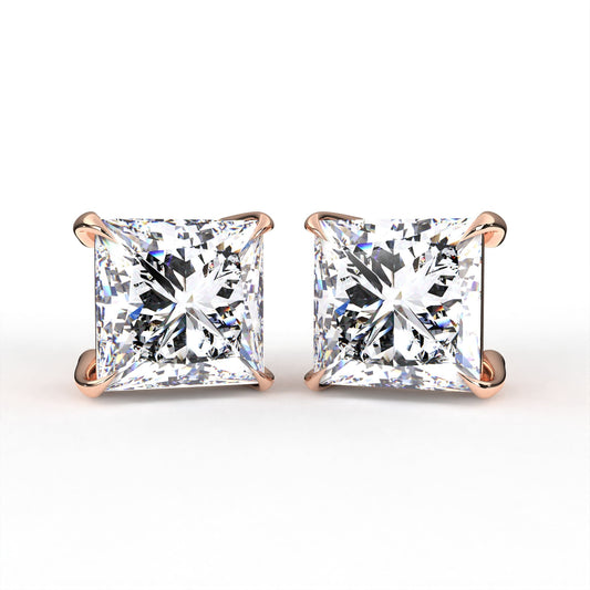 Princess Solitaire Rose Earring