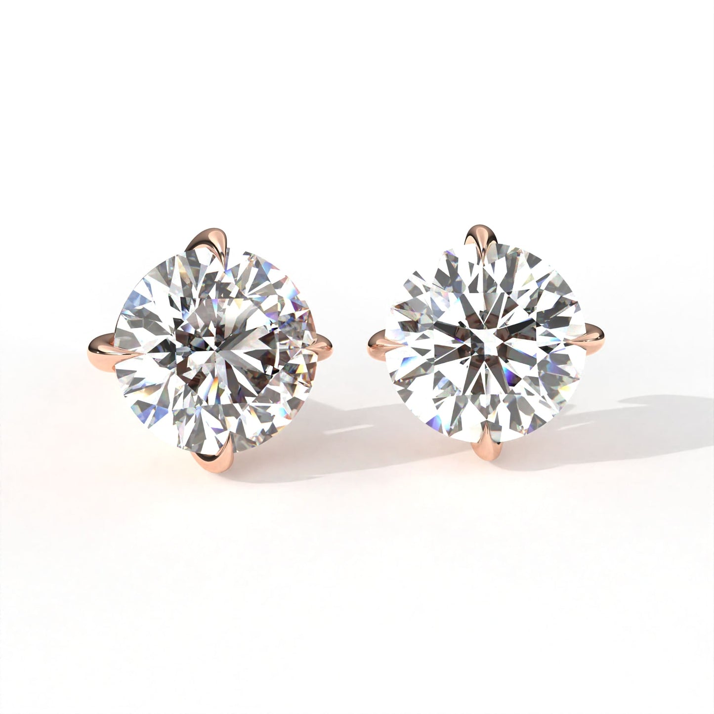 Round Solitaire Rose Earring