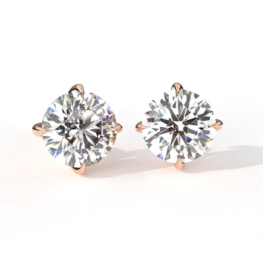 Round Solitaire Rose Earring