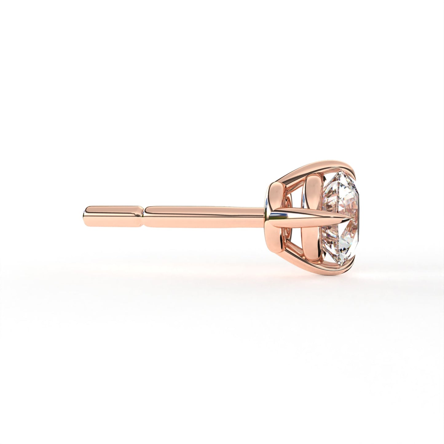 Round Solitaire Rose Earring