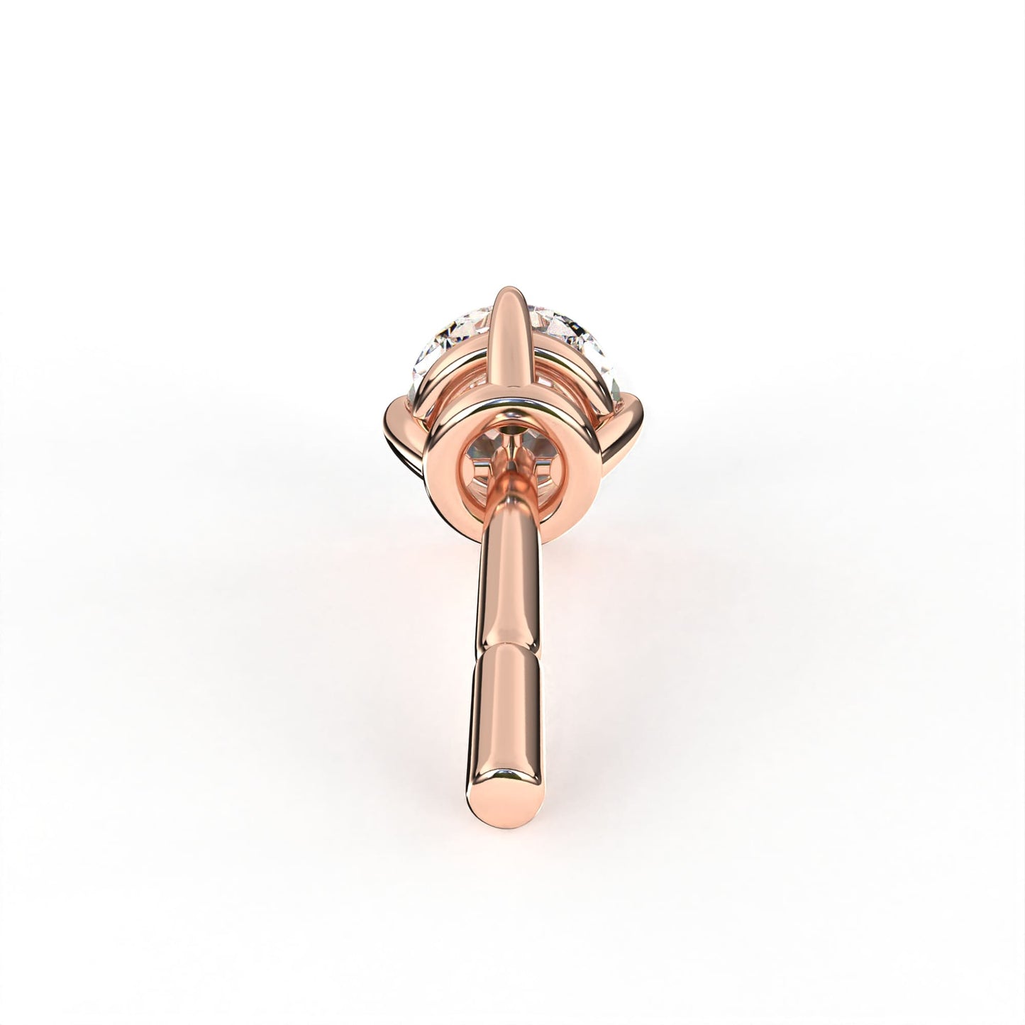 Round Solitaire Rose Earring