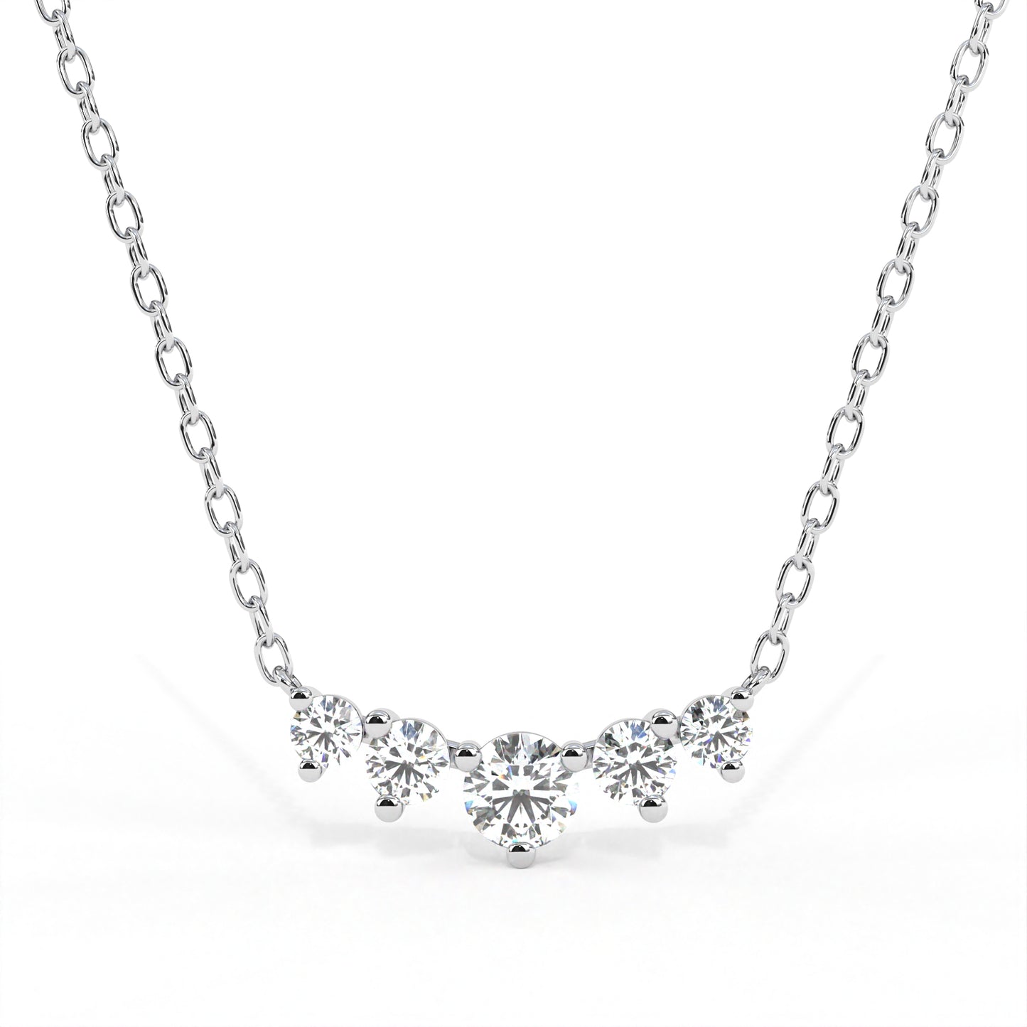 Round Penta Necklace White