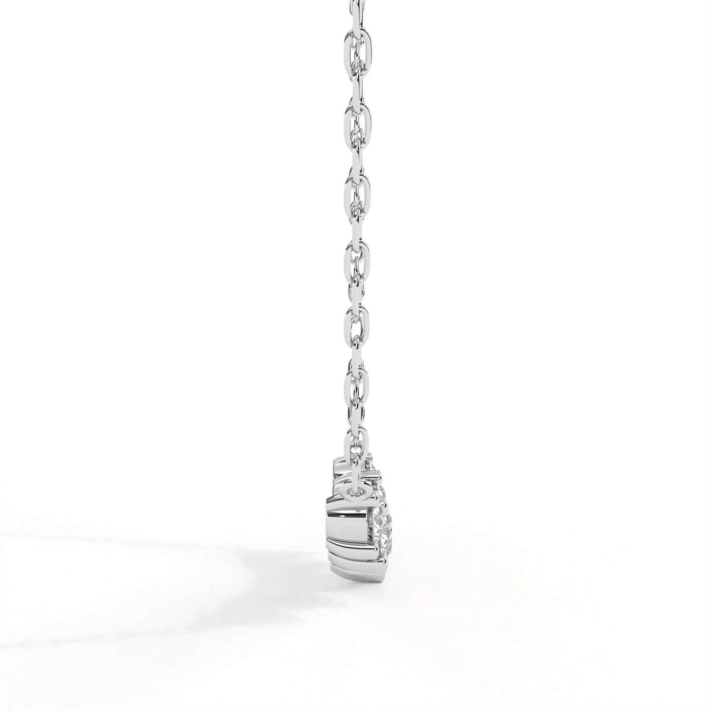 Round Penta Necklace White